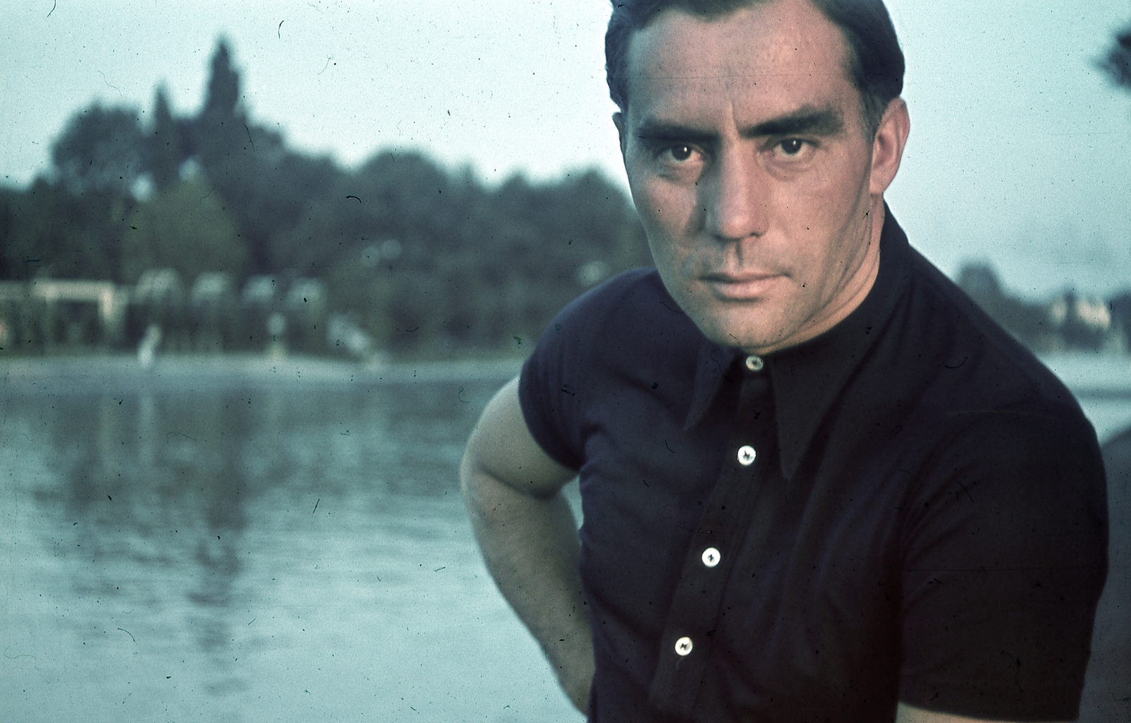 Hungary,Lake Balaton, 1940, Ember Károly dr., portrait, colorful, man, Fortepan #40891