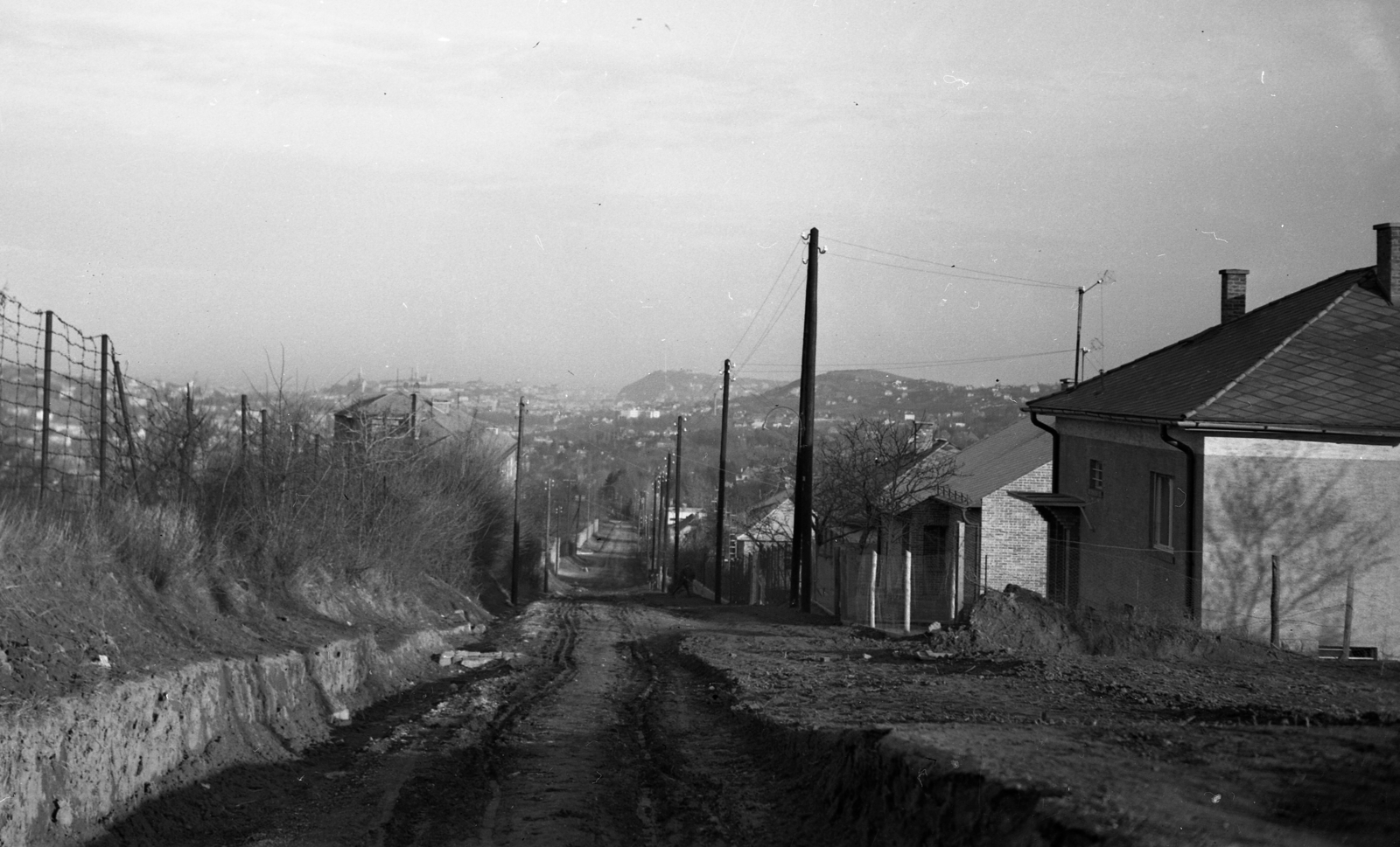 Hungary, Budapest II., Széher út a Gellért-hegy felé nézve., 1936, Rados Tamás OSB, street view, dirt road, picture, Budapest, Fortepan #40994