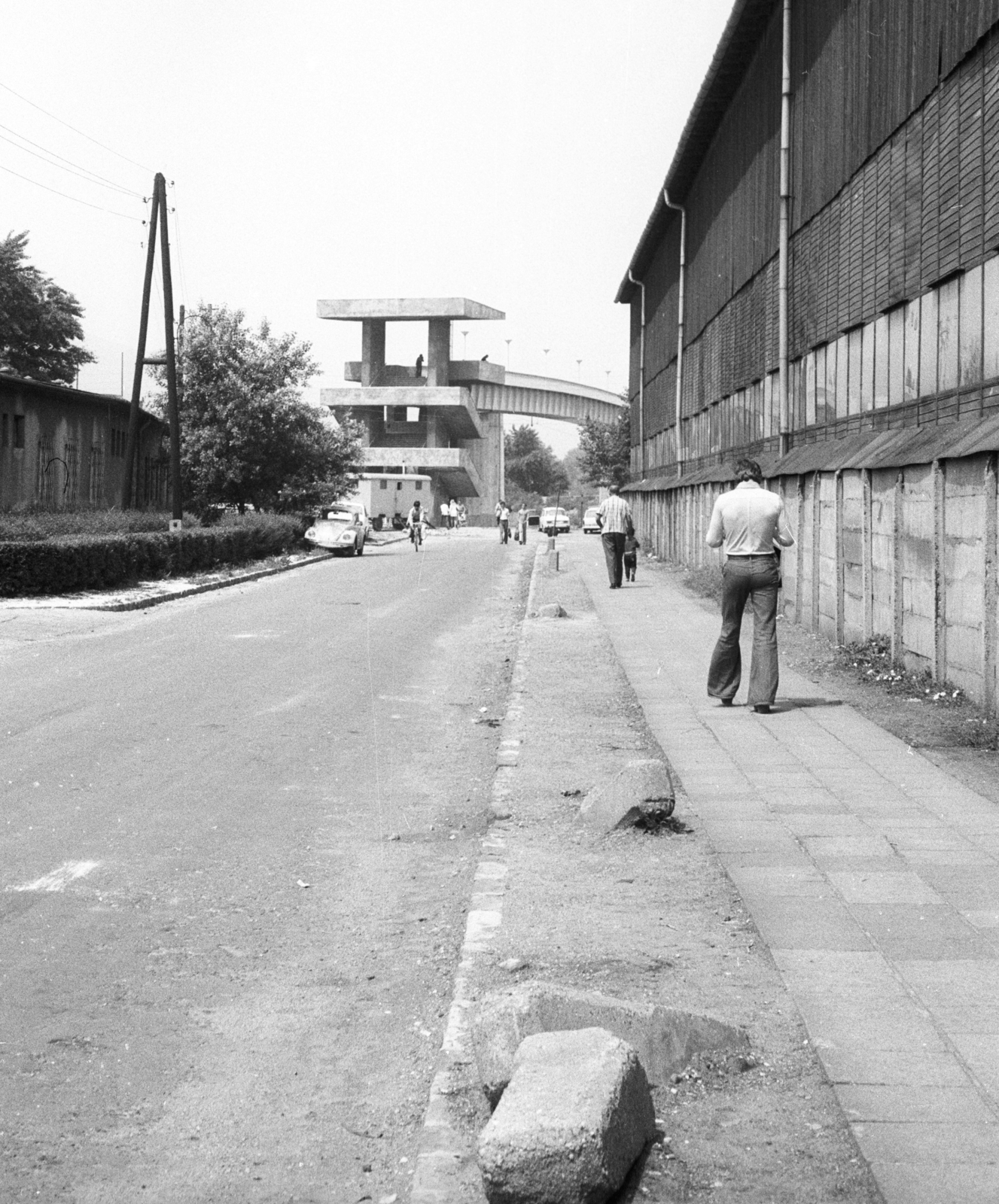Hungary, Budapest XIII., Meder utca, szemben a Népszigetre vezető híd., 1976, Angyalföldi Helytörténeti Gyűjtemény, bridge, Budapest, Fortepan #41215