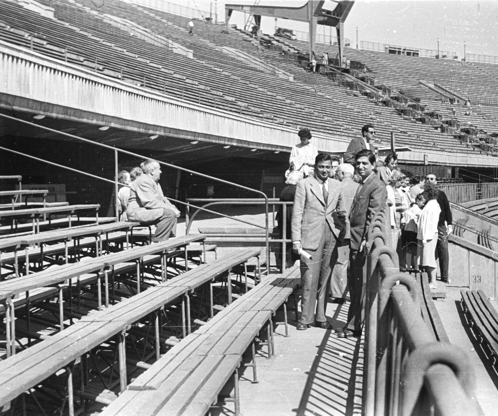 Magyarország, Népstadion, Budapest XIV., 1959, MZSL/Ofner Károly, nézőtér, idegenforgalom, Budapest, Fortepan #41822