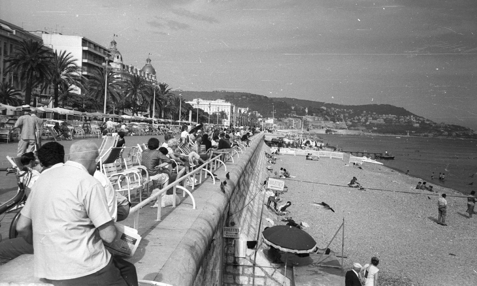 Franciaország, Nizza, Promenade des Anglais., 1964, MZSL/Ofner Károly, strand, Fortepan #42012