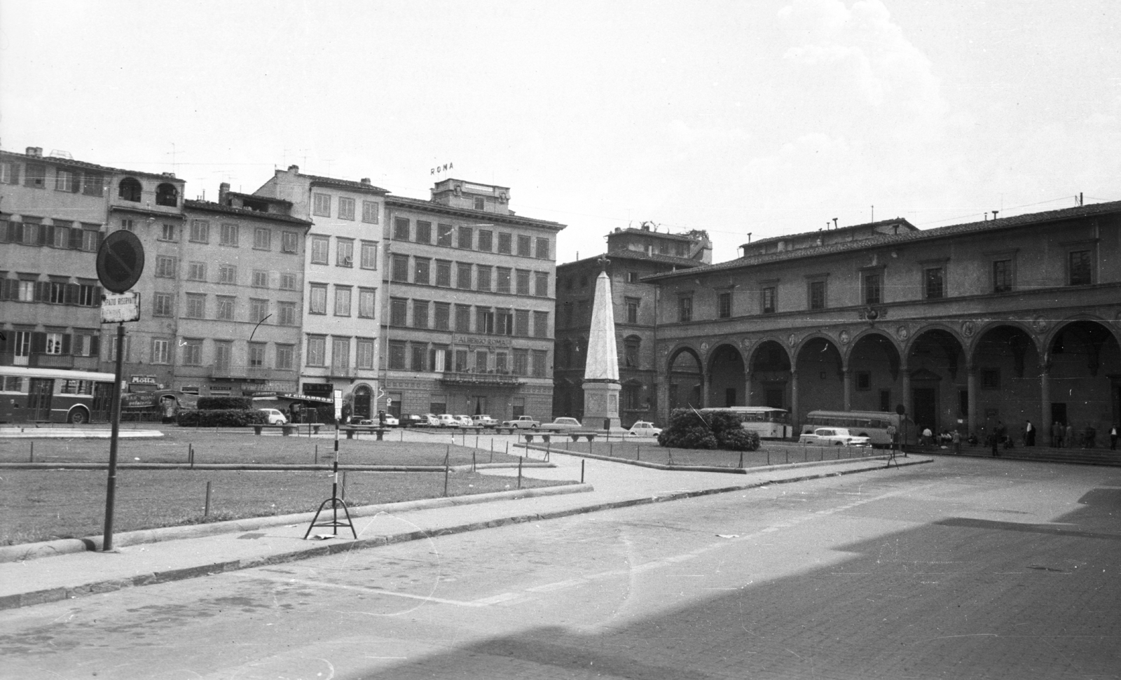 Italy, Florence, Piazza Santa Maria Novella., 1965, MZSL/Ofner Károly, square, Obelisk, Fortepan #42017