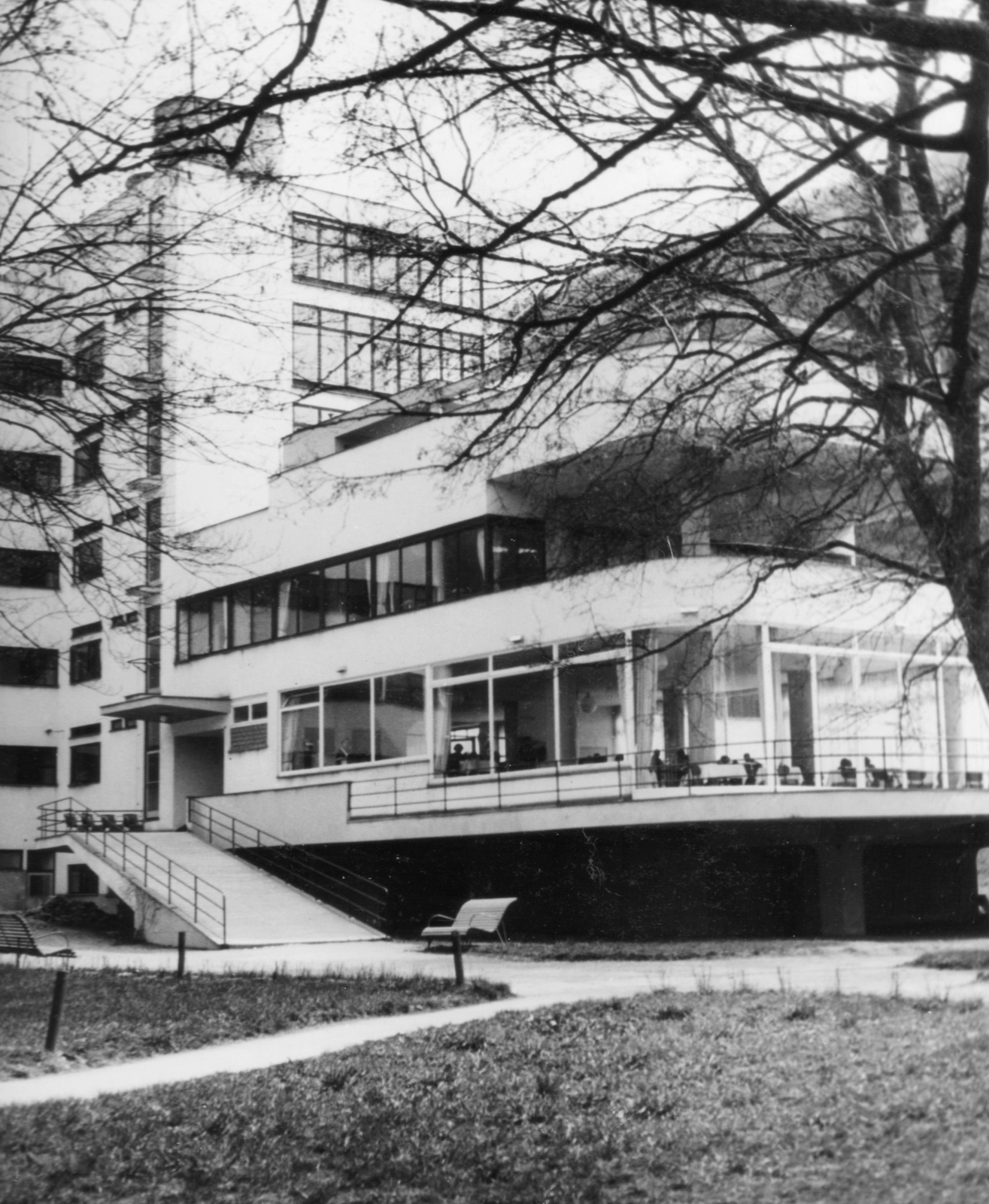 Slovakia, Trenčianske Teplice, Machnác-gyógyüdülő., 1935, MZSL/Ofner Károly, Czechoslovakia, medical institution, healing, Functionalism, National Heritage, Jaromír Krejcar-design, Fortepan #42193
