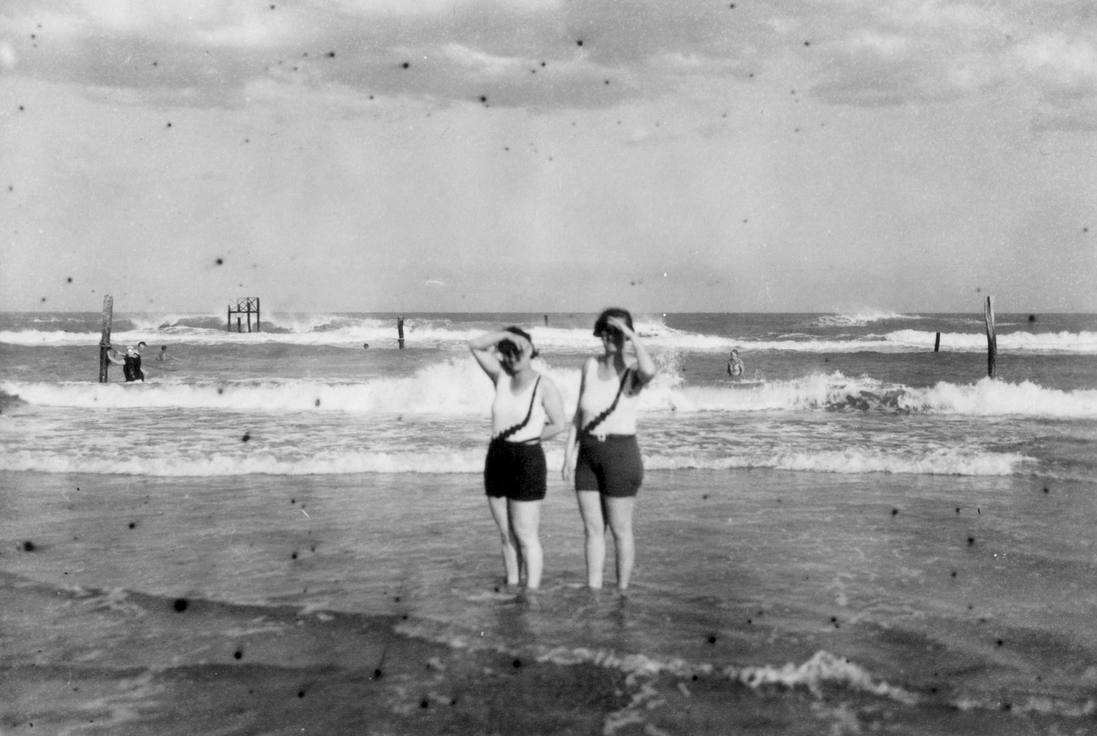 Italy, Venice, Lido., 1930, MZSL/Ofner Károly, wave, sea shore, Fortepan #42360