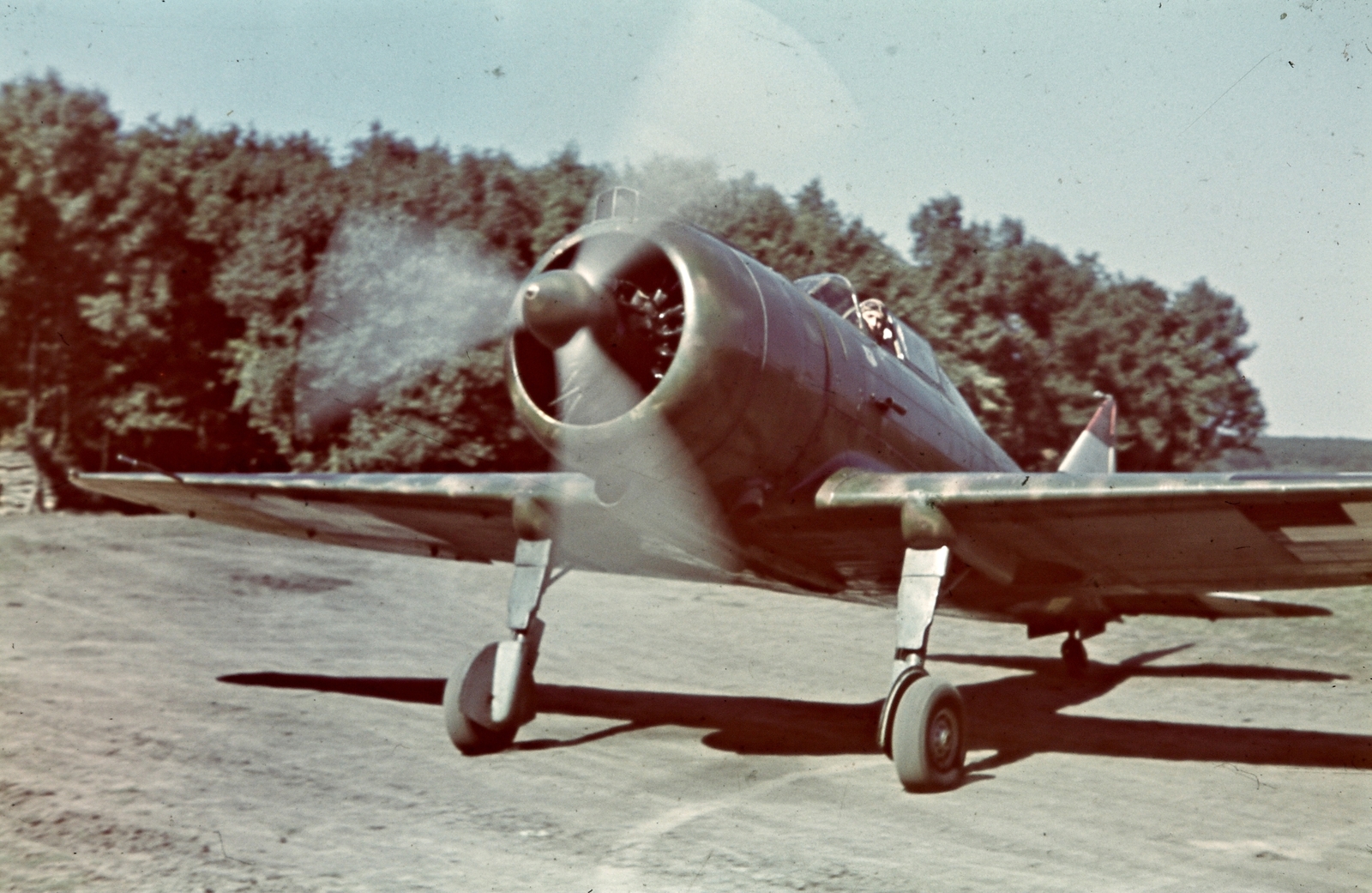 Magyar Királyi Honvéd Légierő Reggiane Re-2000 Falco (Héja) típusú vadászgépe., 1942, Konok Tamás id, transport, colorful, airplane, fighter plane, Italian brand, Royal Hungarian Air Force, second World War, Fortepan #42527