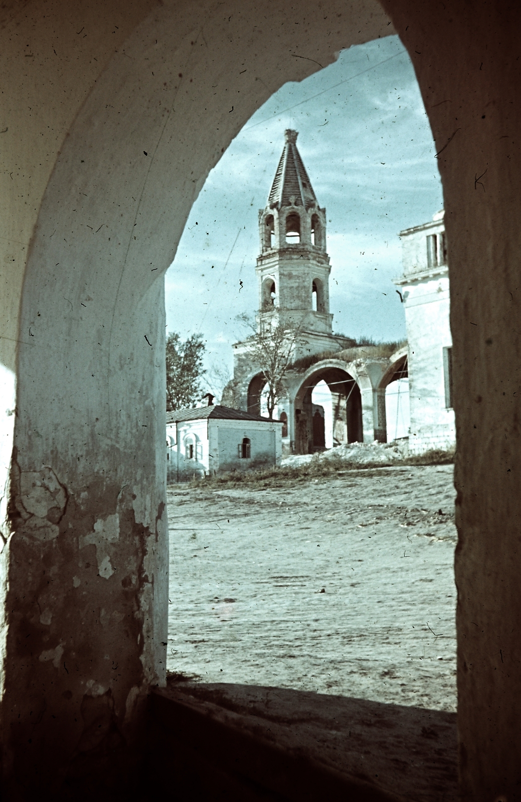 Oroszország, Birjucs, (Bugyonnij), Pokrovszakaja templom., 1942, Konok Tamás id, Szovjetunió, keleti front, színes, második világháború, Fortepan #42650