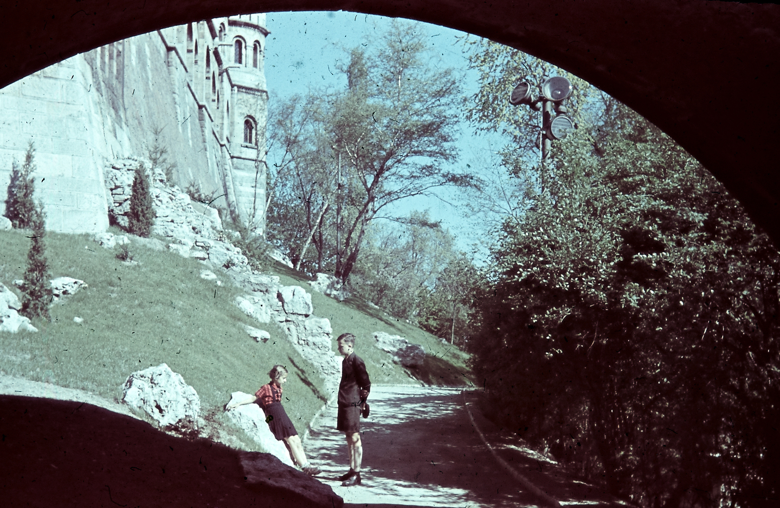 Hungary, Halászbástya, Budapest I., 1941, Konok Tamás id, colorful, Frigyes Schulek-design, Budapest, Fortepan #42757