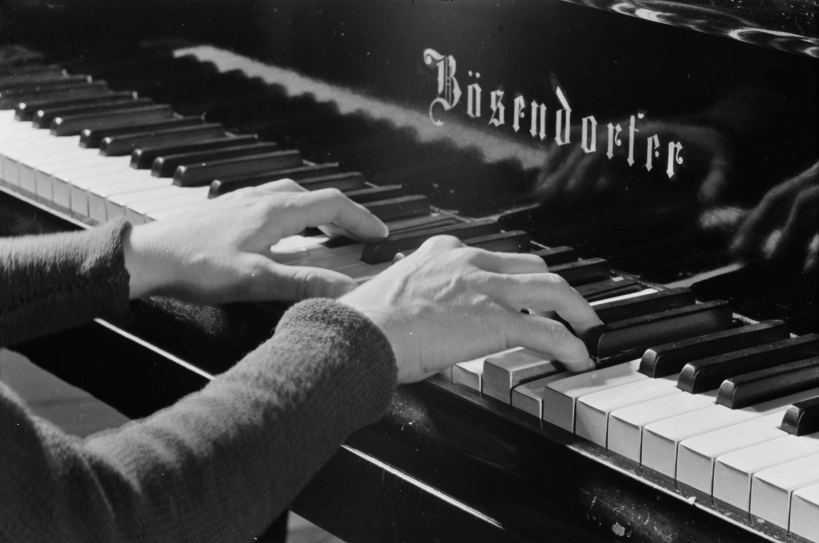 1940, Konok Tamás id, music, piano, Bösendorfer-brand, hand, Fortepan #42805