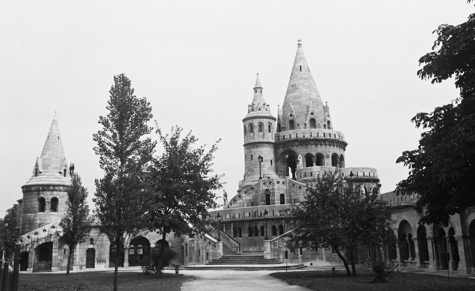 Magyarország, Halászbástya,budai Vár, Budapest I., 1960, Konok Tamás id, Schulek Frigyes-terv, Budapest, Fortepan #42830