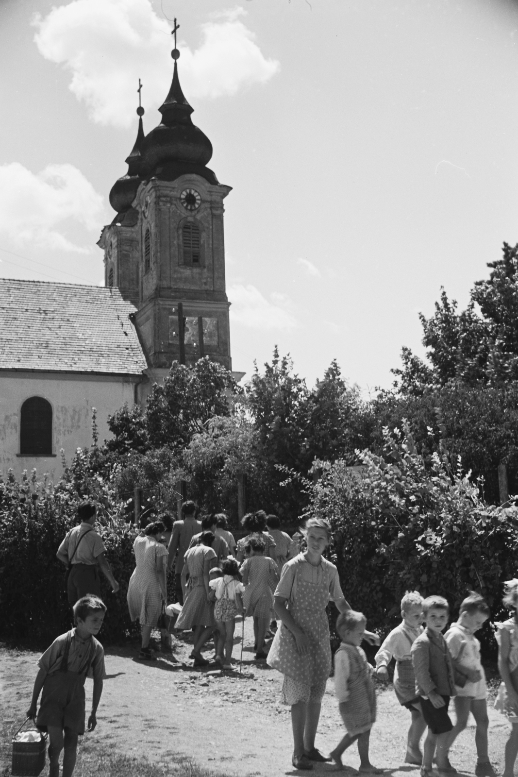 Magyarország,Balaton, Tihany, Bencés Apátság., 1960, Konok Tamás id, barokk-stílus, kolostor, bencés rend, Wittwer Márton-terv, Fortepan #42870