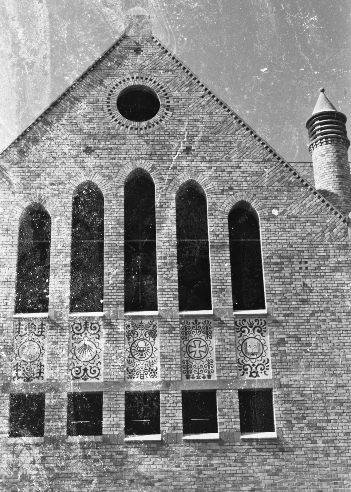 Hungary, Győr, Nádorvárosi evangélikus templom., 1943, Konok Tamás id, church, Gyula Sándy-design, Fortepan #42905