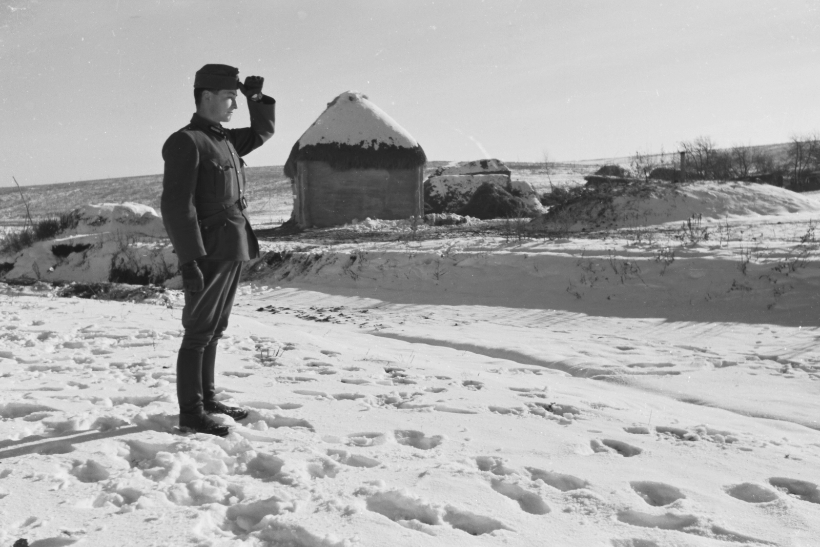 1942, Konok Tamás id, winter, Fortepan #42963