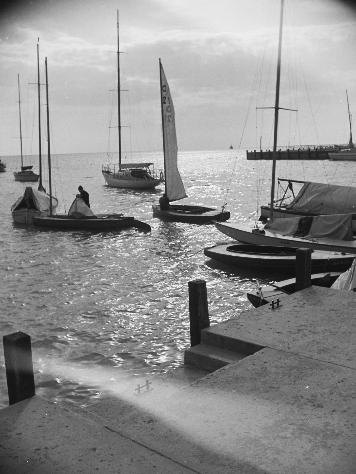 Hungary, Balatonfüred, kikötő., 1964, Konok Tamás id, Fortepan #43538