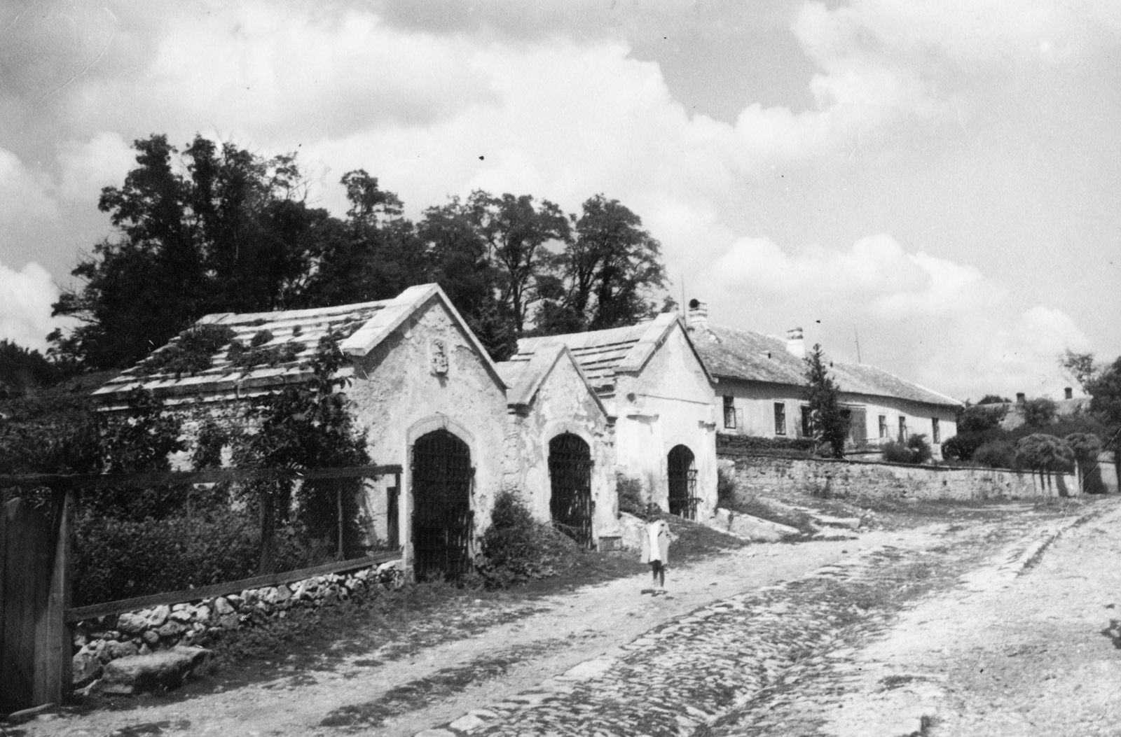 Hungary, Mád, Táncsics utca a Kölcsey utca torkolatánál., 1939, Konok Tamás id, cellars, Fortepan #43590