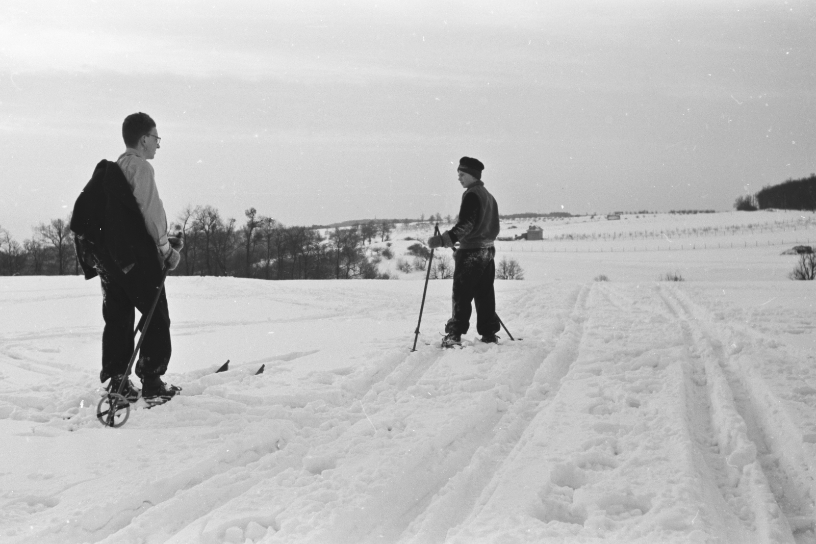 Hungary, Budapest XII., Sötétvágás utca környéke, jobbra az erdőszélen a Konkoly-Thege Miklós út., 1940, Konok Tamás id, Budapest, Fortepan #43753