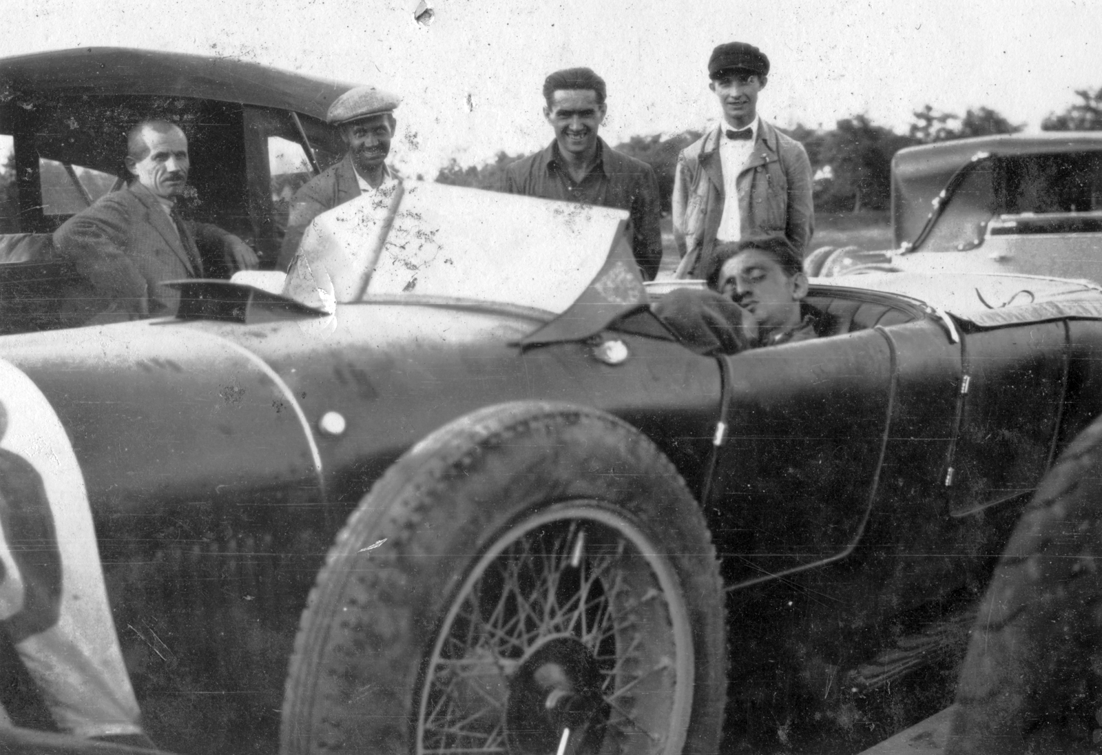 1930, Vojnich Pál, tableau, men, relaxation, automobile, Fortepan #43818