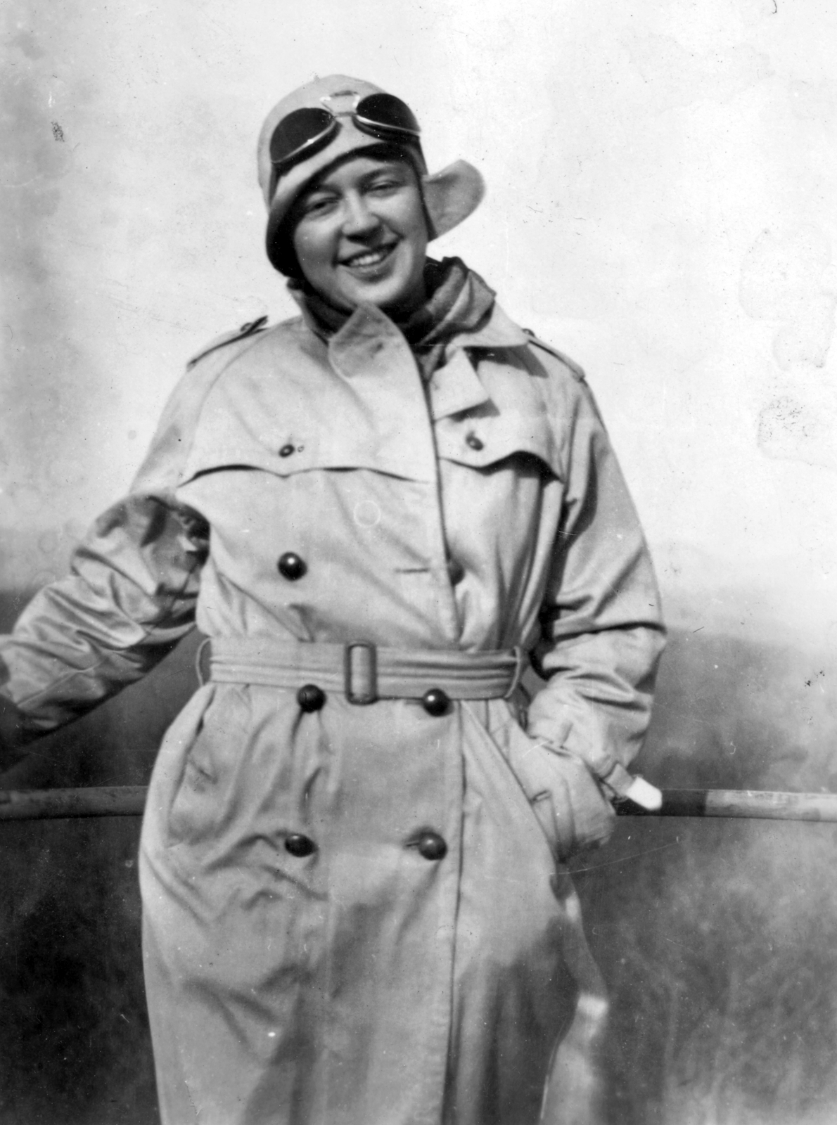 1934, Vojnich Pál, portrait, smile, glasses, cap, woman, Fortepan #43845