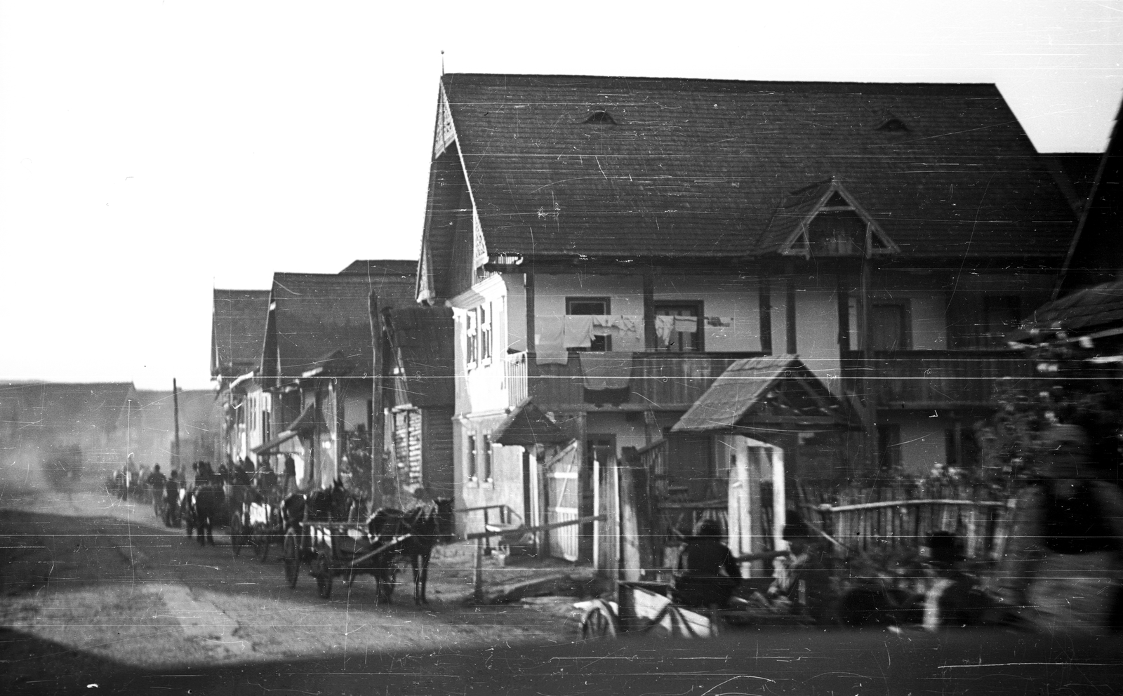 1940, Ludovika, village, Horse-drawn carriage, architecture, soldier, Fortepan #43896