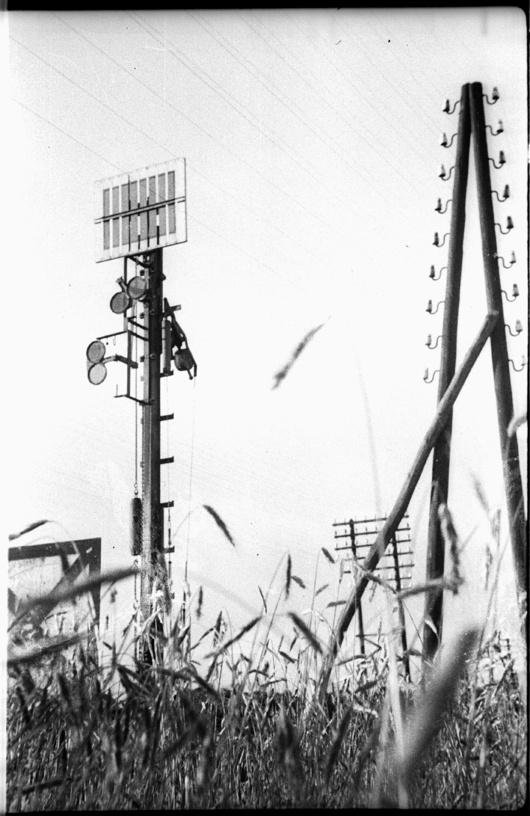 1940, Ludovika, railway, rail signal, aerial wire, Fortepan #43918