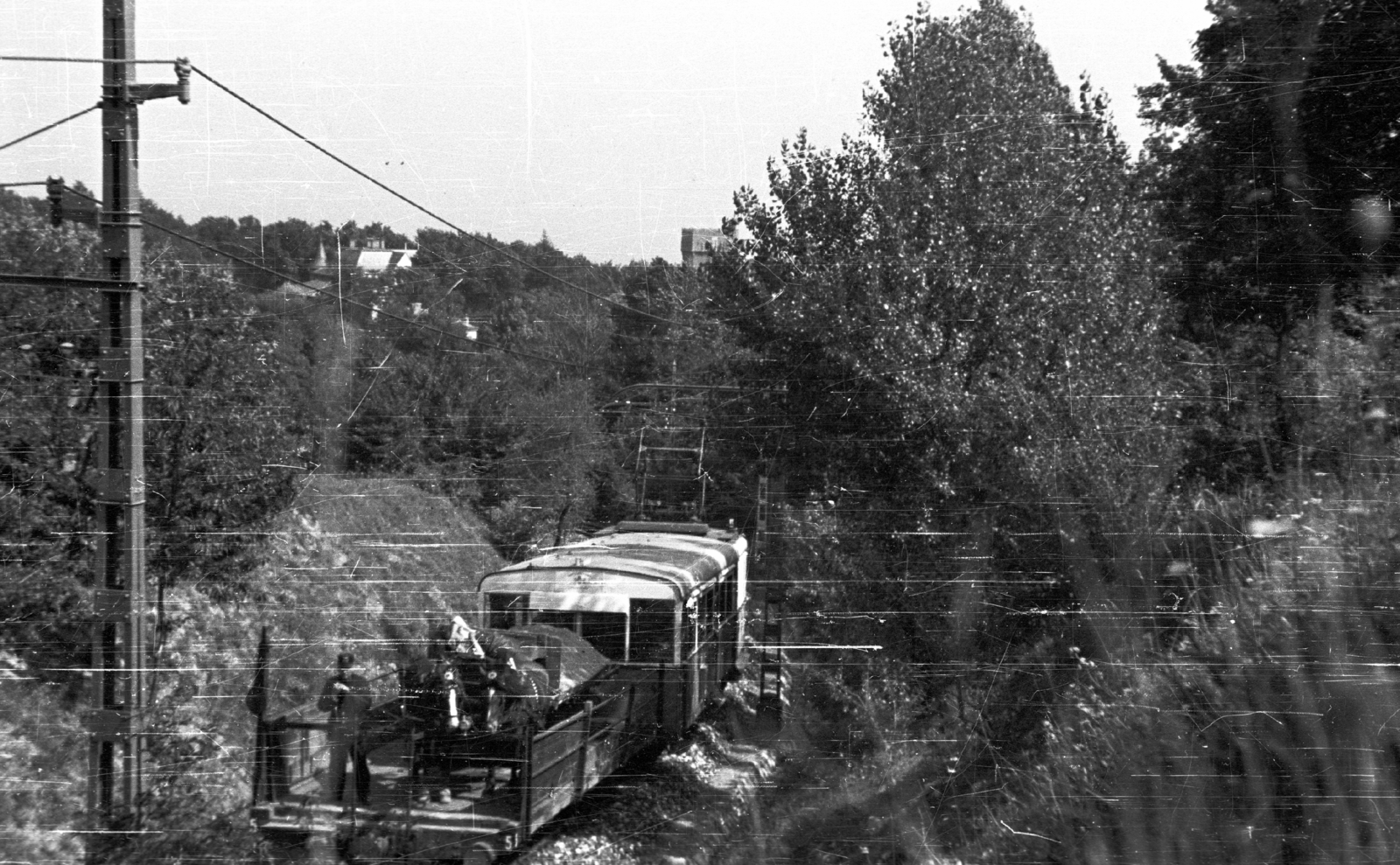 Hungary, Budapest XII., Svábhegy, Fogaskerekű., 1938, Ludovika, railway, Horse-drawn carriage, Budapest, Fortepan #43947