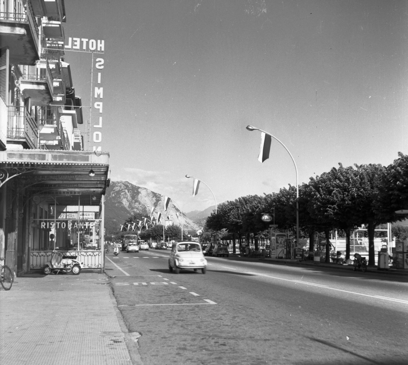 Olaszország, Stresa, Piazza Marconi a Lago Maggiore partján., 1960, Fortepan, Fortepan #44183