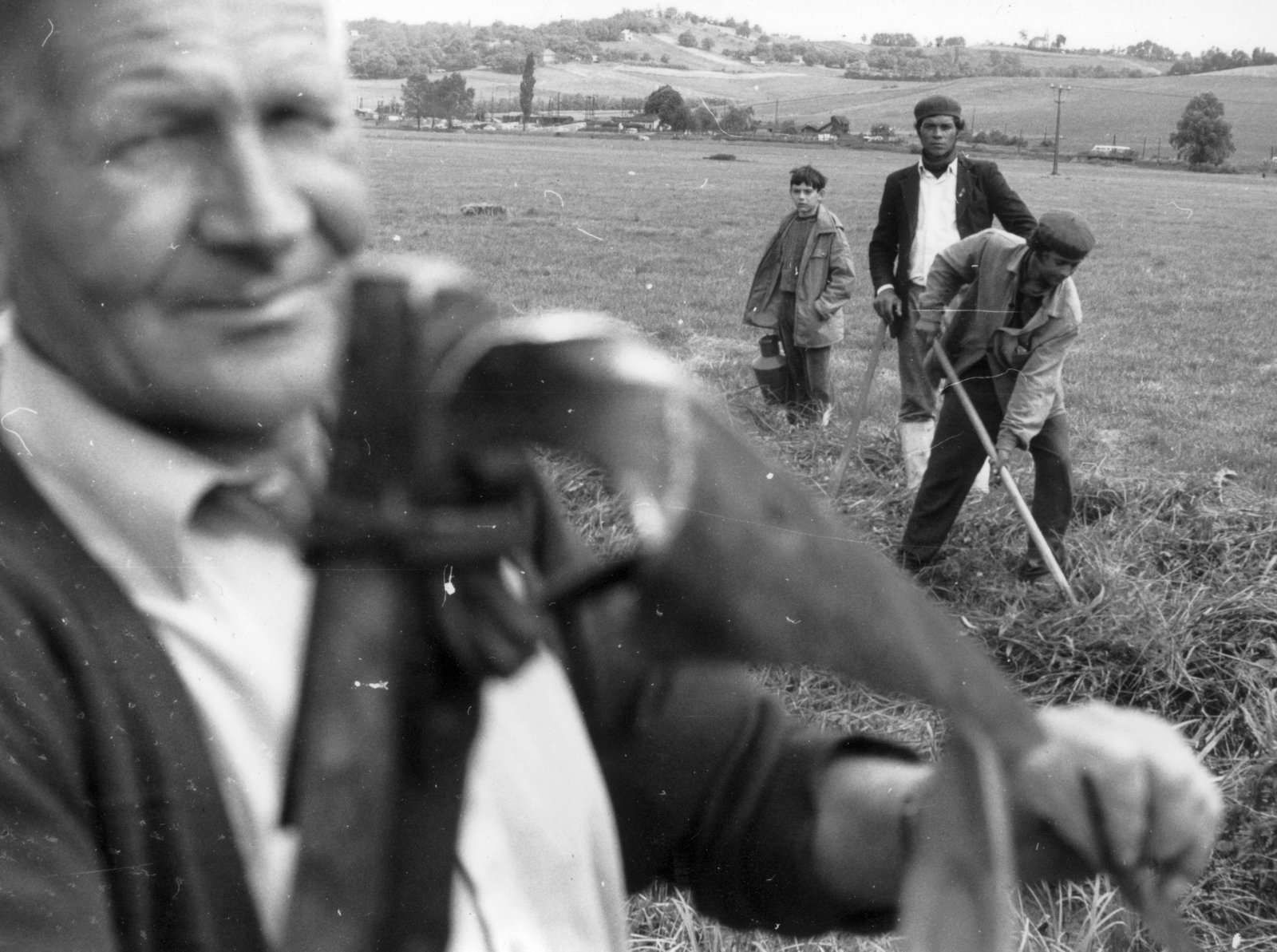 Hungary, a felvétel a Cséplő Gyuri című film forgatásakor készült., 1976, Schiffer Pál, Jávor István, filming, Fortepan #44332