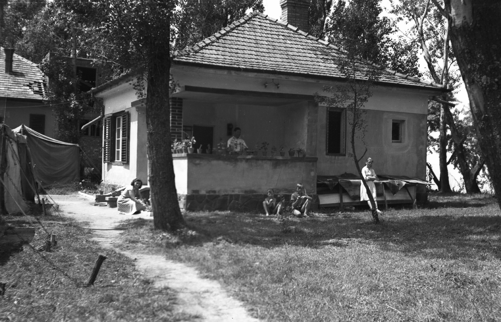 Hungary,Lake Balaton, Siófok, Szabadifürdő (ekkor Balatonszabadi-fürdőtelep)., 1962, Korenchy László, holiday house, Fortepan #44494