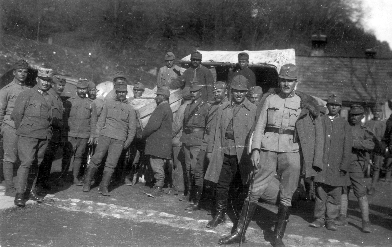 1917, Takács Bálint dr, First World War, uniform, tableau, men, Fortepan #44830