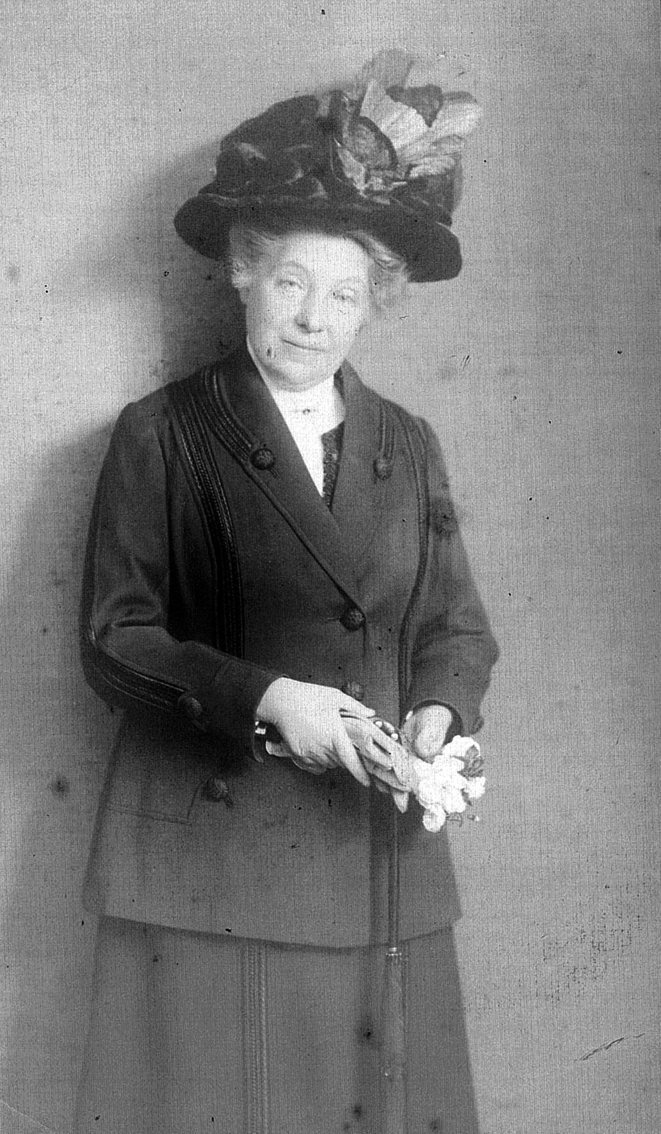 1910, Kövendy Katalin, divat, kalap, esernyő, kesztyű, nő, hölgy, kosztüm, Fortepan #44853