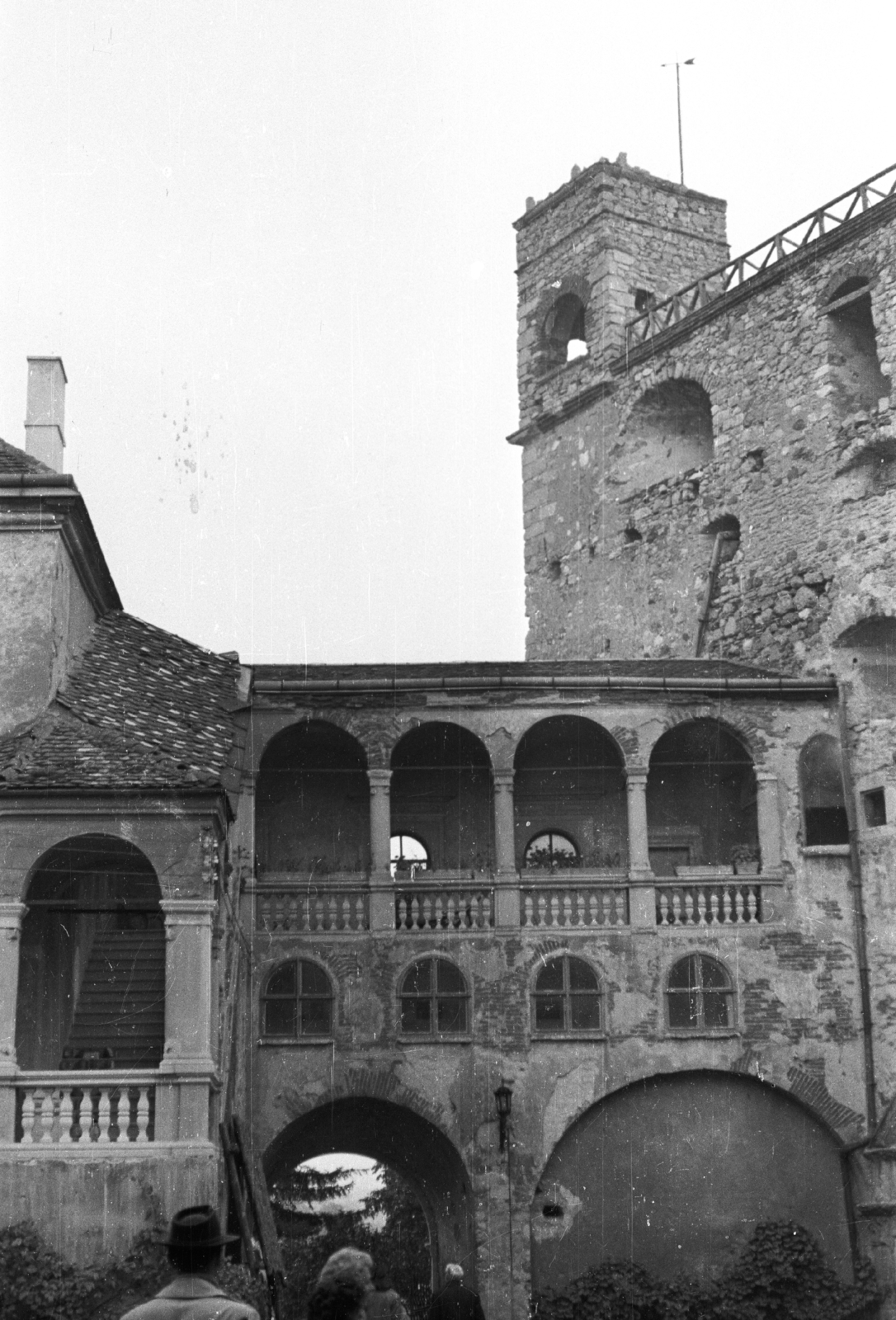 Magyarország, Sárospatak, Rákóczi-vár, a Lorántffy-loggia és a Vörös-torony., 1958, Mészáros Zoltán, múzeum, vár, Fortepan #44976