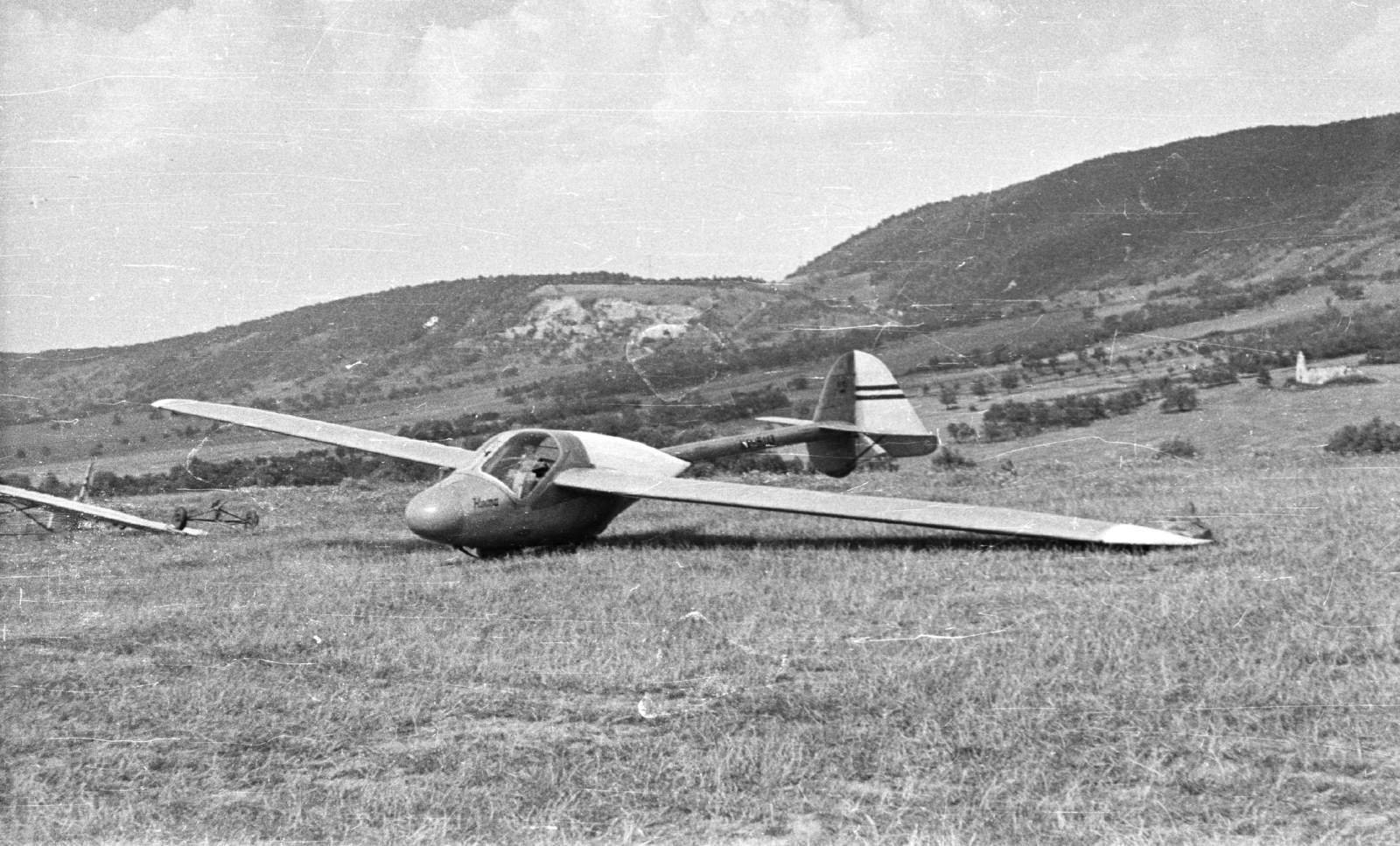 Hungary, Hármashatárhegy Airport, Budapest II., Rubik R-15 Koma vitorlázó repülőgép., 1959, Mészáros Zoltán, Hungarian brand, airport, sailplane, Budapest, Fortepan #45030