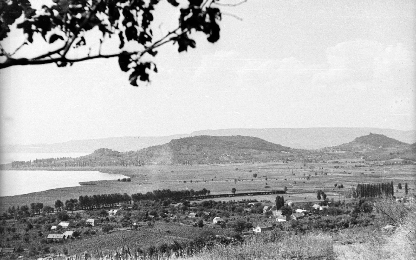 Hungary,Lake Balaton, Szigliget, a Badacsonyról., 1959, Mészáros Zoltán, rail, view, Fortepan #45049
