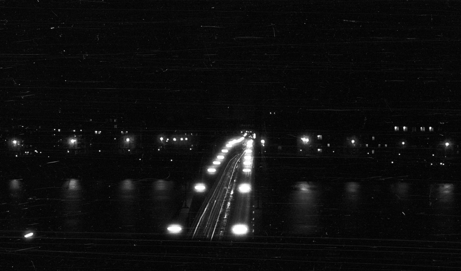 Hungary, Budapest, Szabadság híd Budáról nézve., 1959, Mészáros Zoltán, night, night, Fortepan #45143