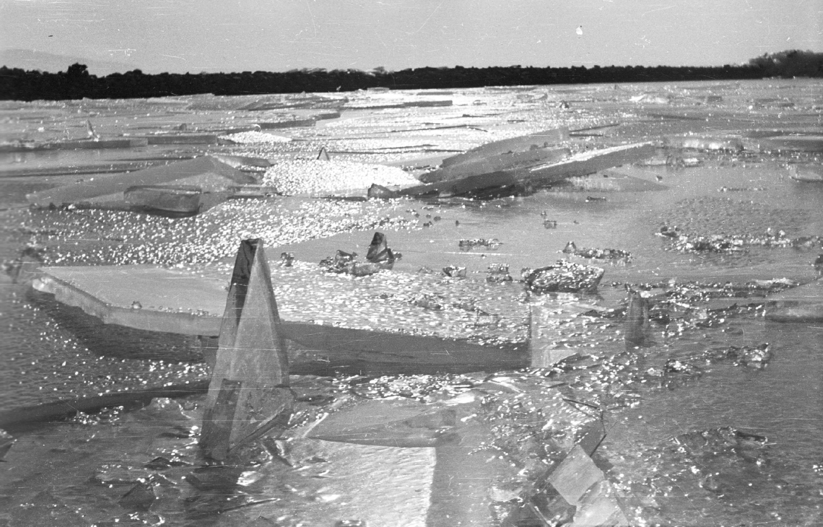 Hungary,Lake Balaton, Badacsonytomaj, jégzajlás., 1959, Mészáros Zoltán, winter, ice field;ice float, Fortepan #45151