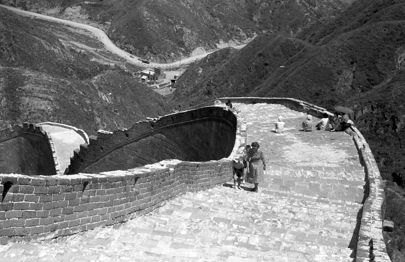 China, Badaling, a Nagy Fal., 1959, Kina, Great Wall of China, Fortepan #45666