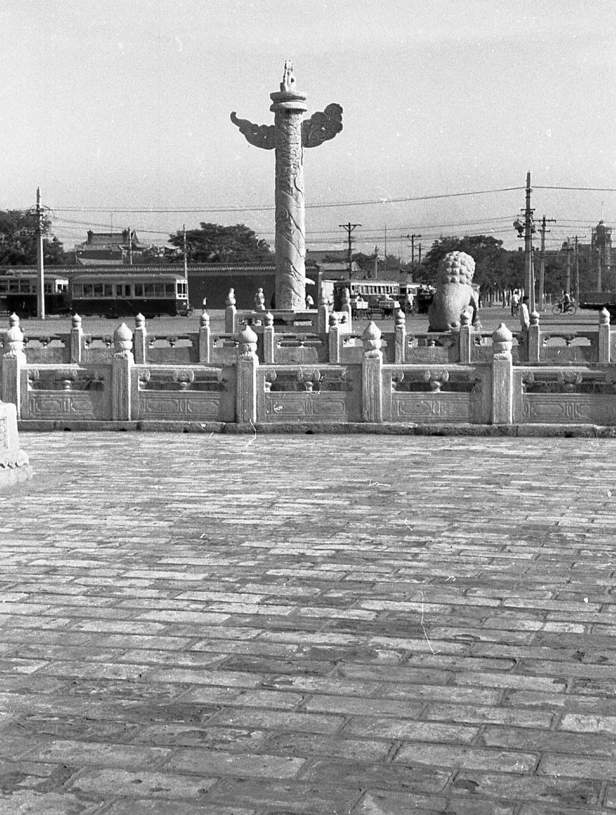 Kína, Peking, Tiananmen tér., 1959, Kina, villamos, Fortepan #45710