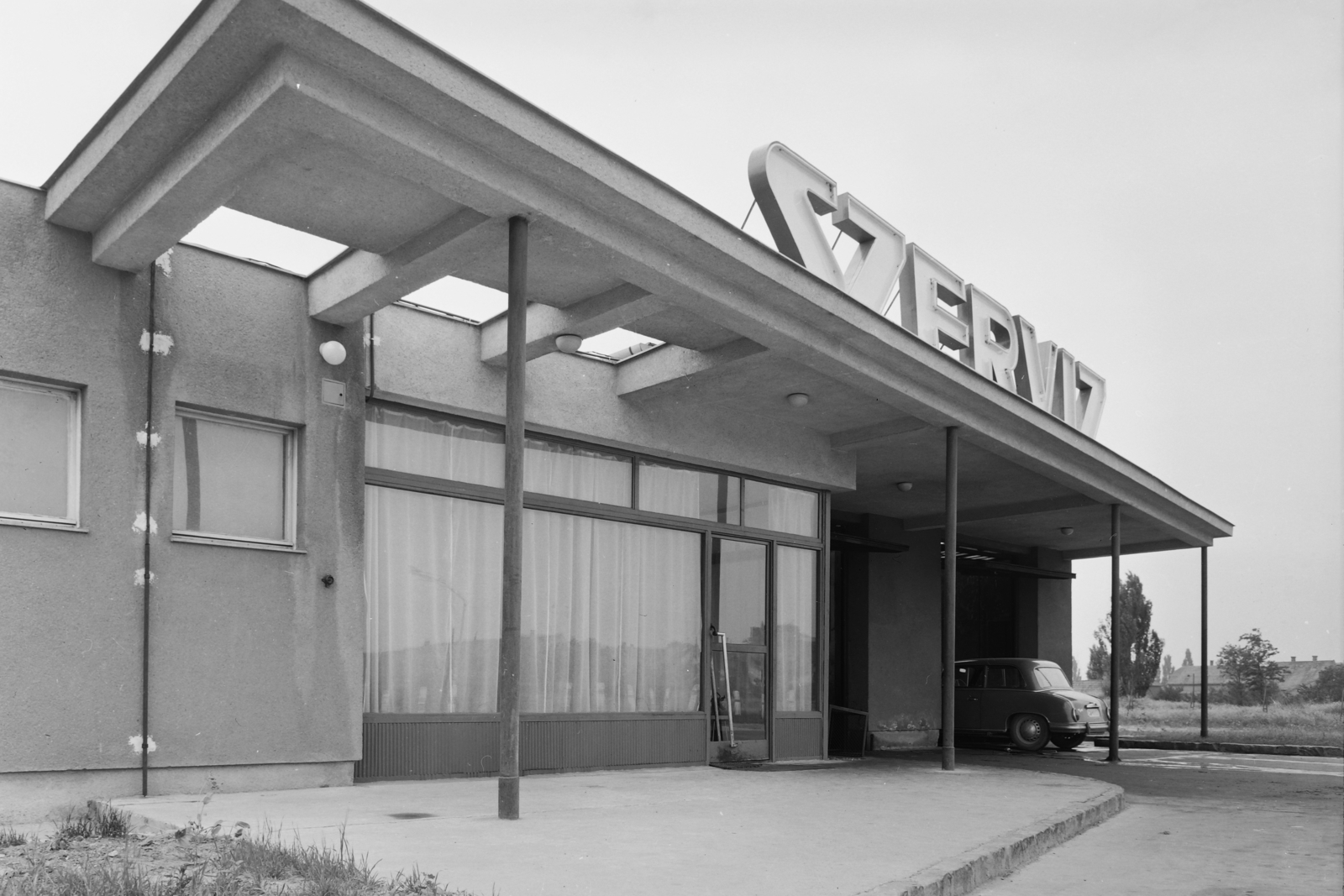 Hungary, Székesfehérvár, Balatoni út, autószerviz., 1962, UVATERV, Gerrman brand, szervíz, automobile, AWZ-brand, Fortepan #4580