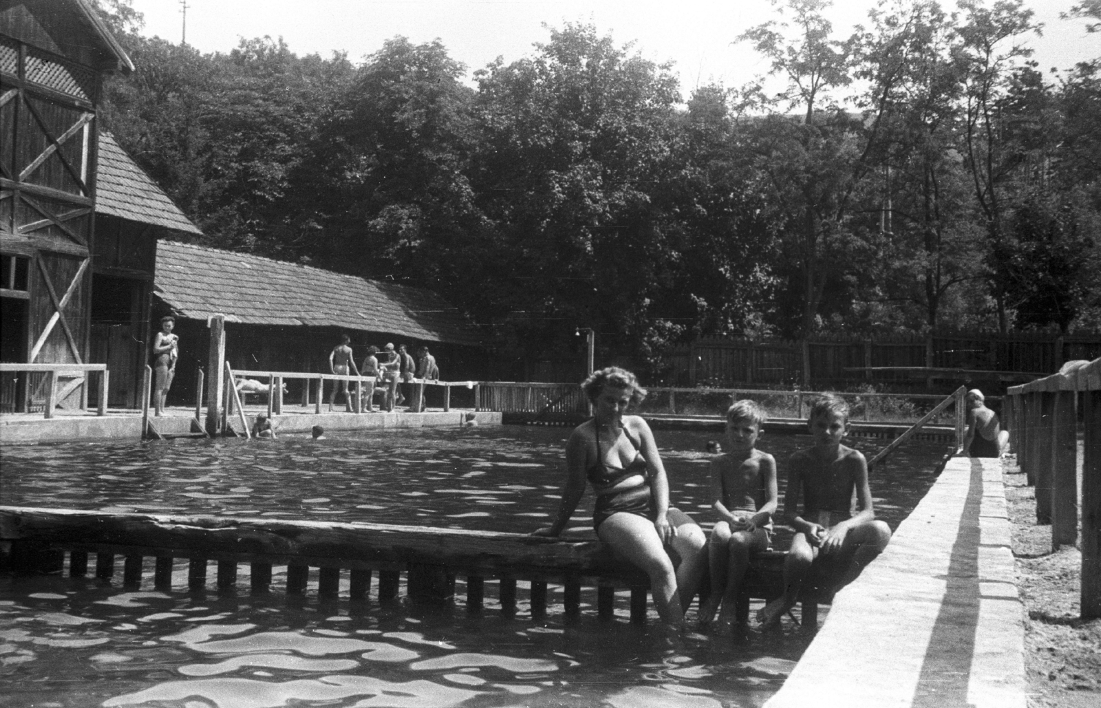 Romania,Transylvania, Târgu Mureș, Strand., 1956, Lencse Zoltán, beach, swimming pool, Fortepan #46077
