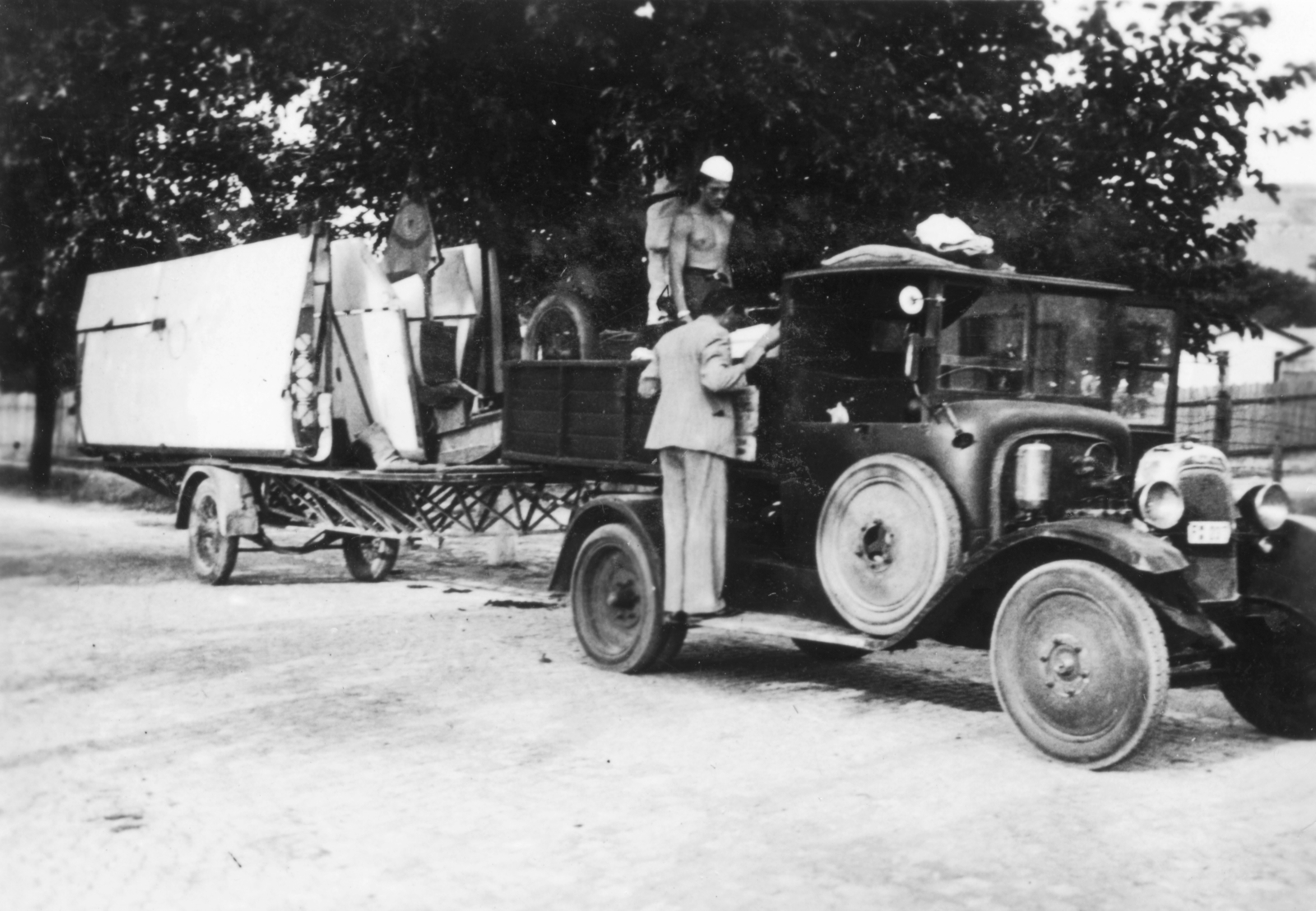 1938, Vojnich Pál, commercial vehicle, trailer, sailplane, Fortepan #46224