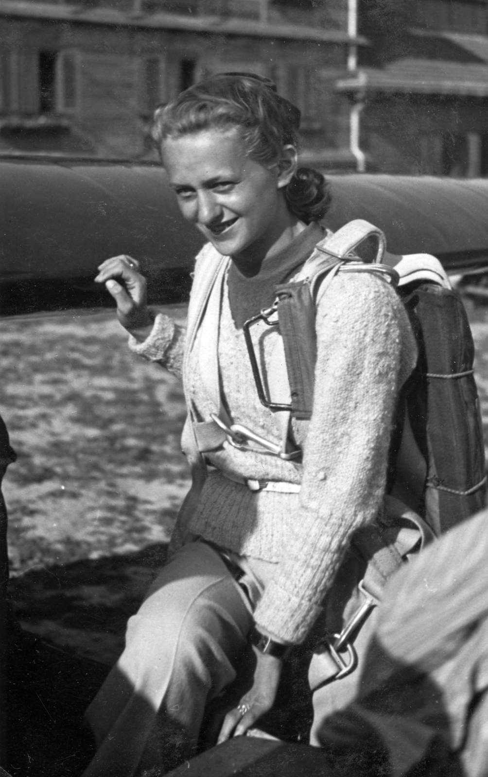 Lengyelország, Bezmiechowa, vitorlázórepülőtér., 1939, Vojnich Pál, ejtőernyős, Fortepan #46251