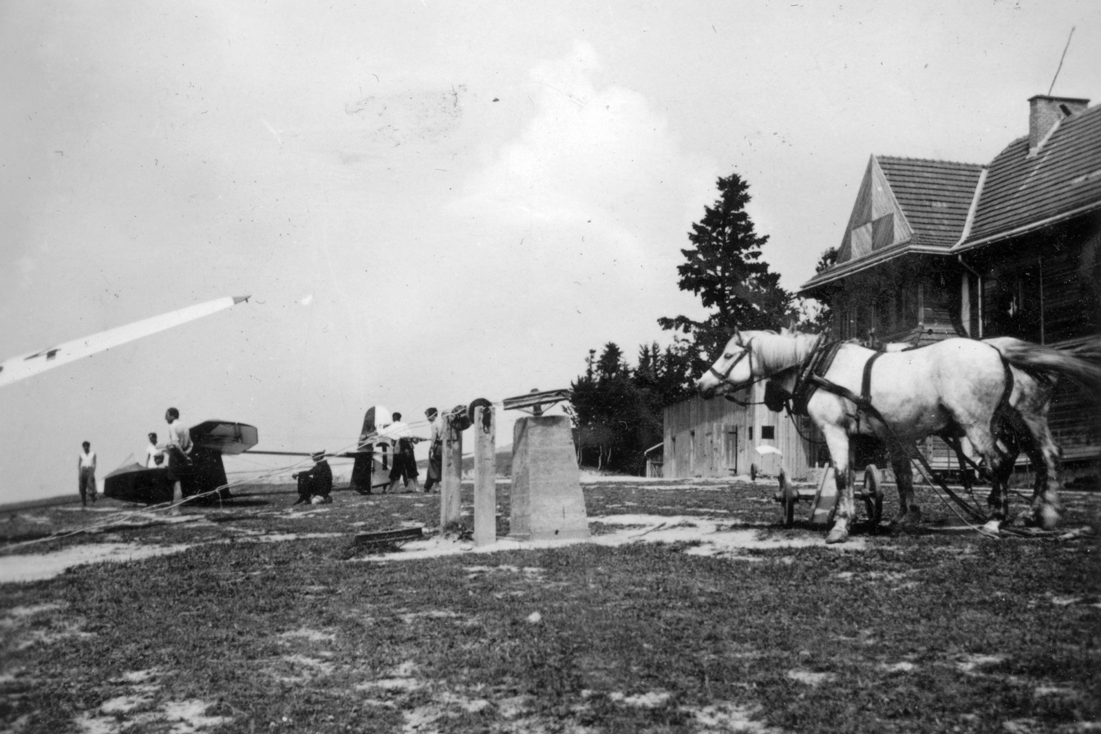 Poland, Bezmiechowa, vitorlázórepülőtér. W.W.S.-1 típusú lengyel vitorlázó repülőgép., 1939, Vojnich Pál, airport, Polish brand, sailplane, W.W.S.-brand, Fortepan #46254