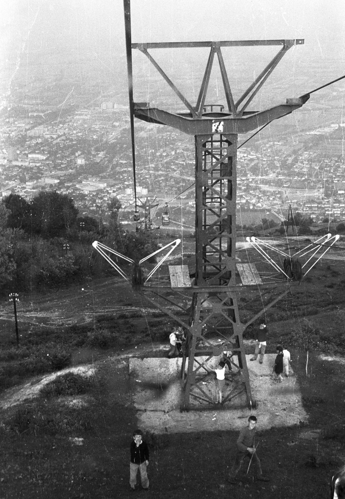 Észak-Macedónia, Tetovo, drótkötélpálya a Popova Sapkára., 1971, Mészáros Zoltán, Jugoszlávia, drótkötélpálya, Fortepan #46744