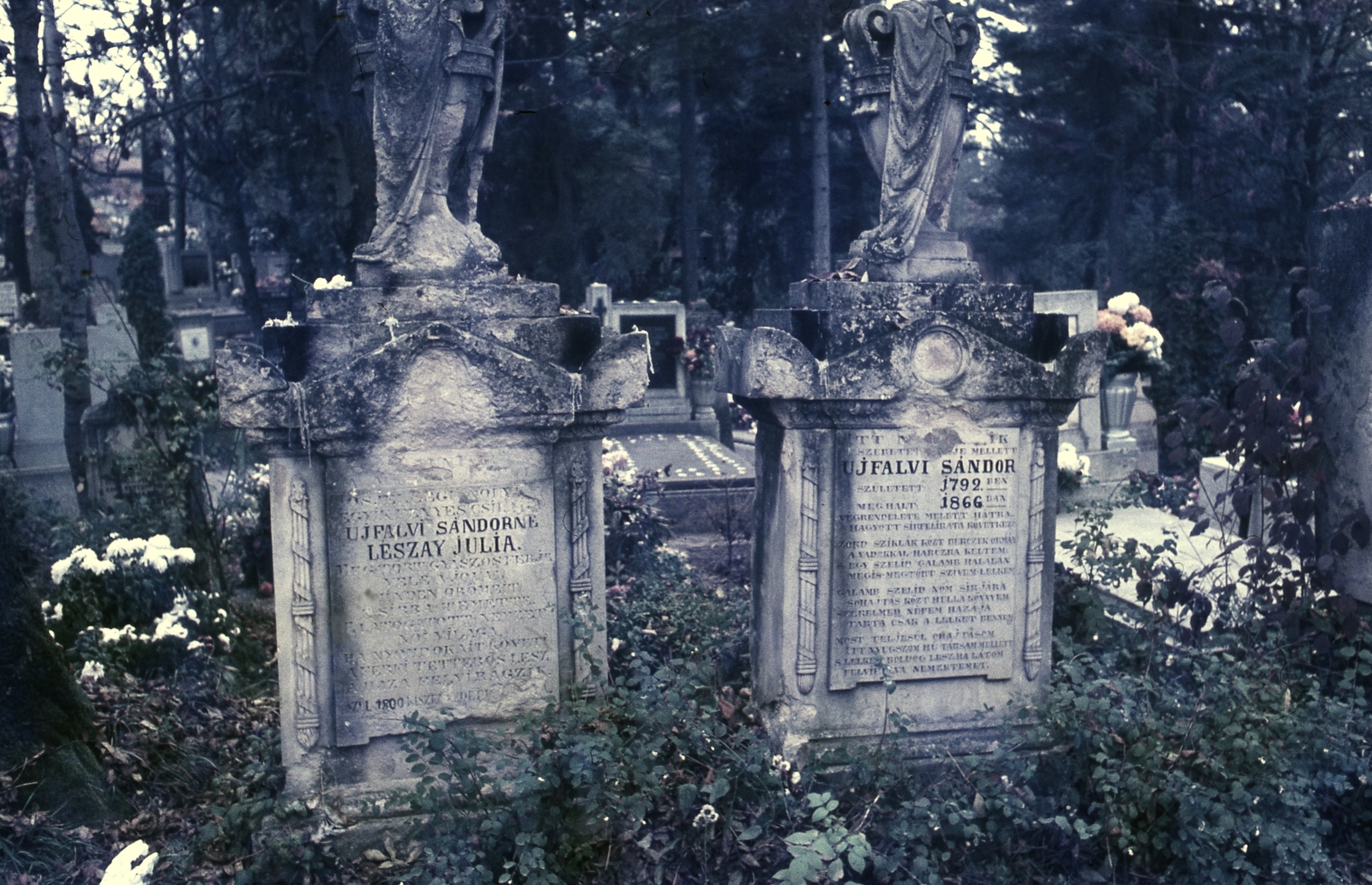 Romania,Transylvania, Cluj-Napoca, Házsongárdi temető. Újfalvi Sándor erdélyi magyar emlékiratíró, vadász síremléke., 1988, Urbán Tamás, colorful, cemetery, Fortepan #47002
