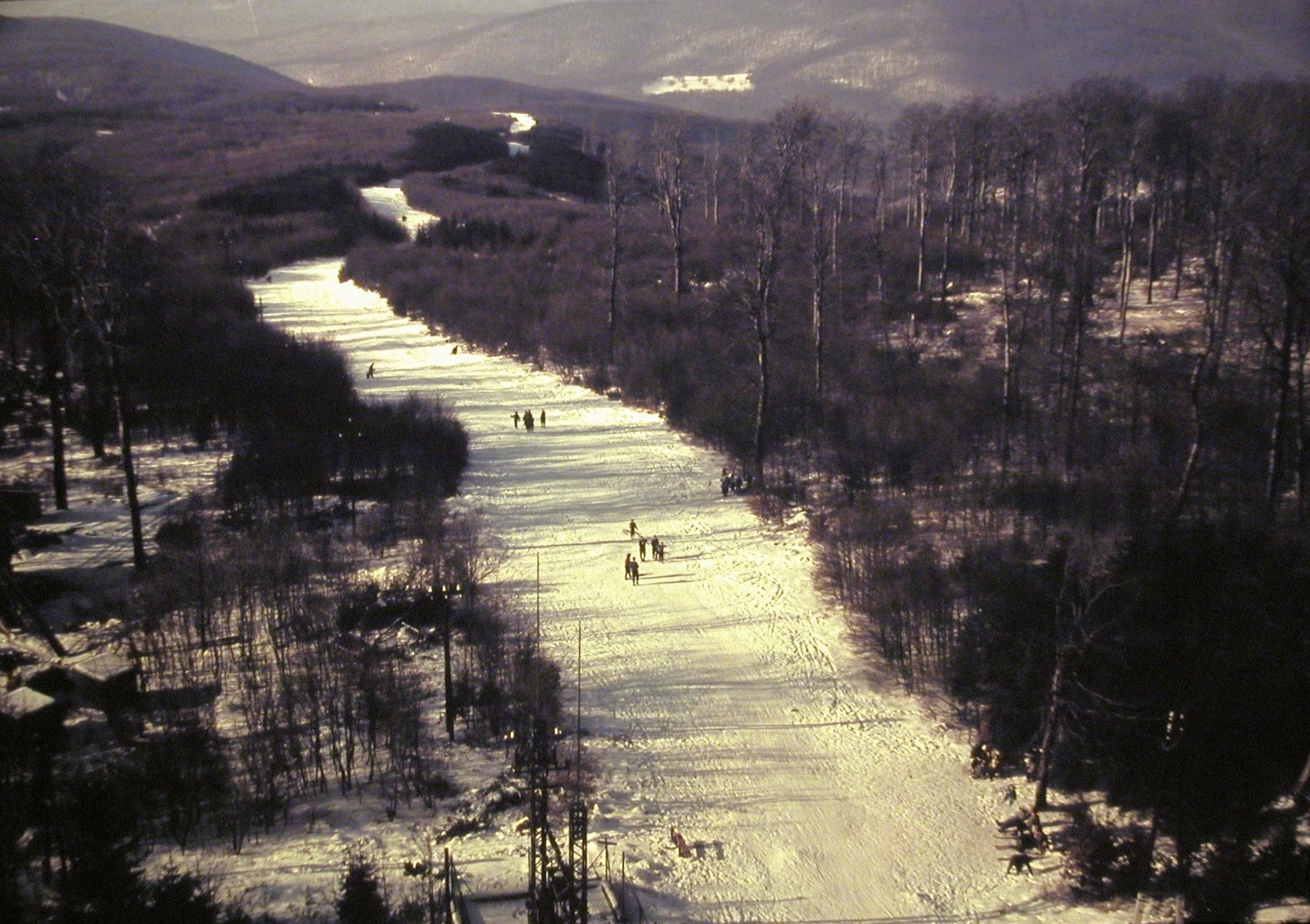 Hungary, Kékestető, sípálya Mátraháza felé nézve., 1960, Fortepan, winter, snow, colorful, picture, skiing, ski resort, Fortepan #4852