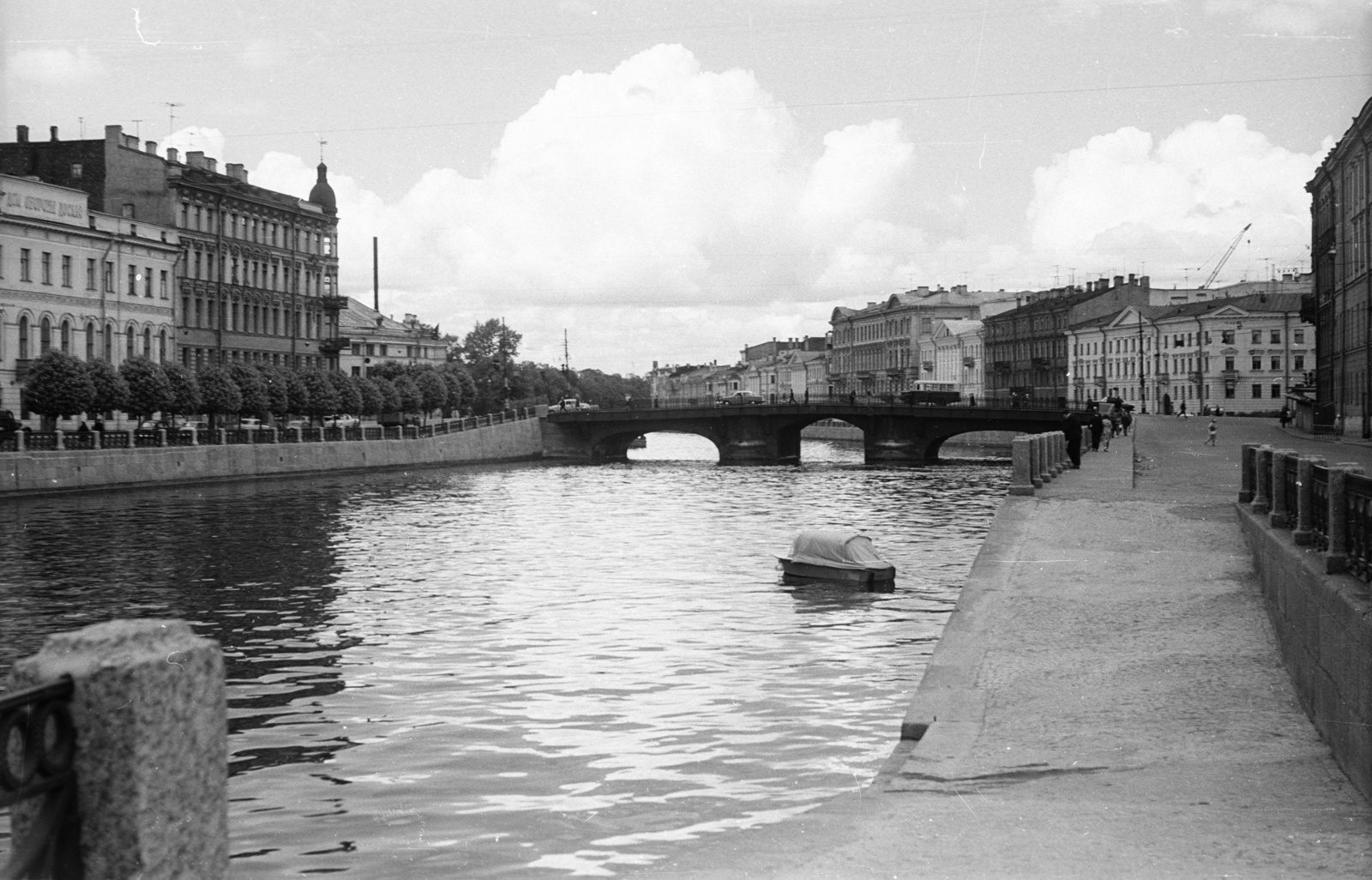 Oroszország, Szentpétervár, (Leningrád) Fontanka, Belinszkogo híd., 1967, Nagy Gyula, Szovjetunió, híd, Fortepan #50295
