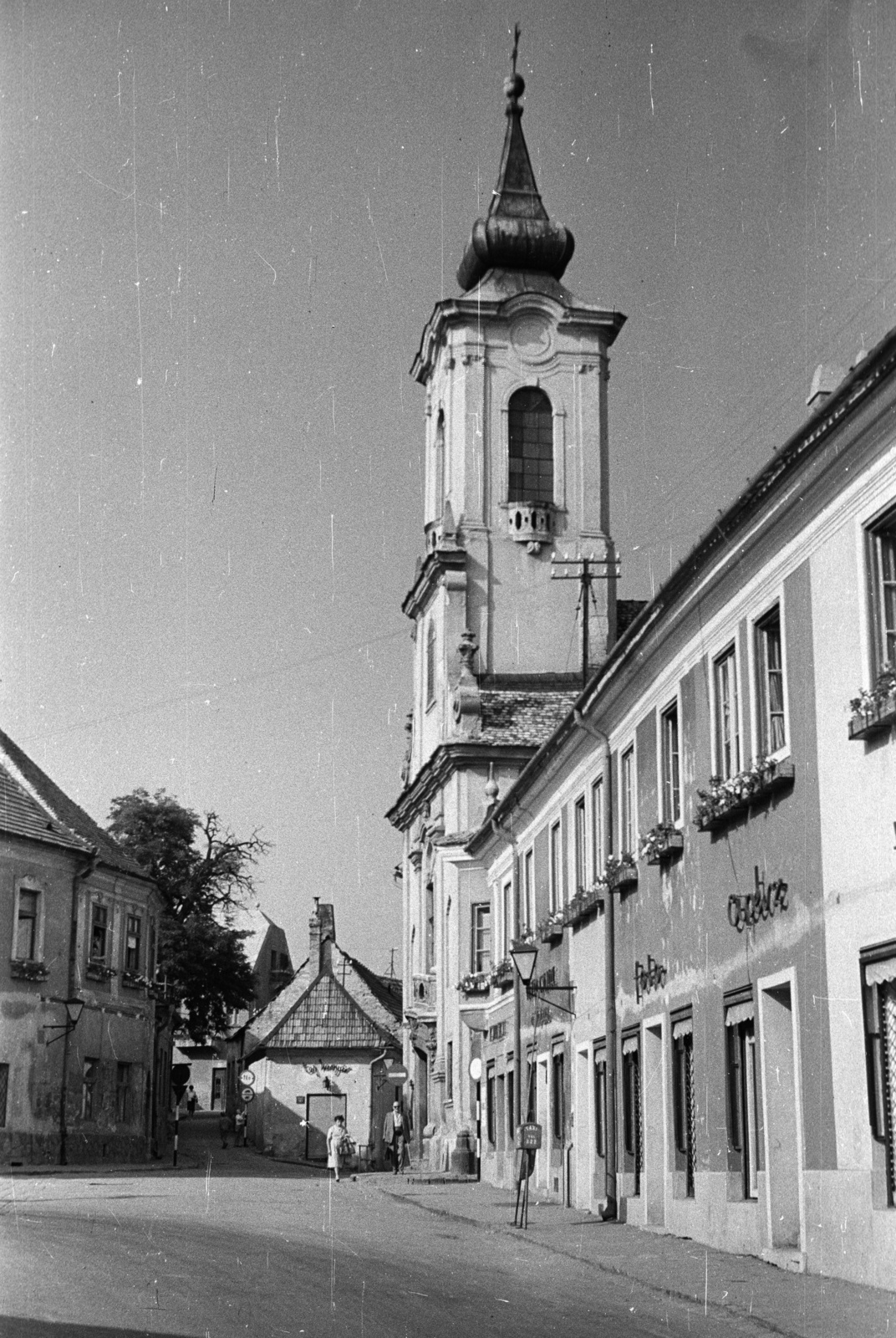 Hungary, Szentendre, Fő (Marx) tér, Blagovesztenszka görögkeleti templom., 1966, Nagy Gyula, church, street view, Fortepan #50782