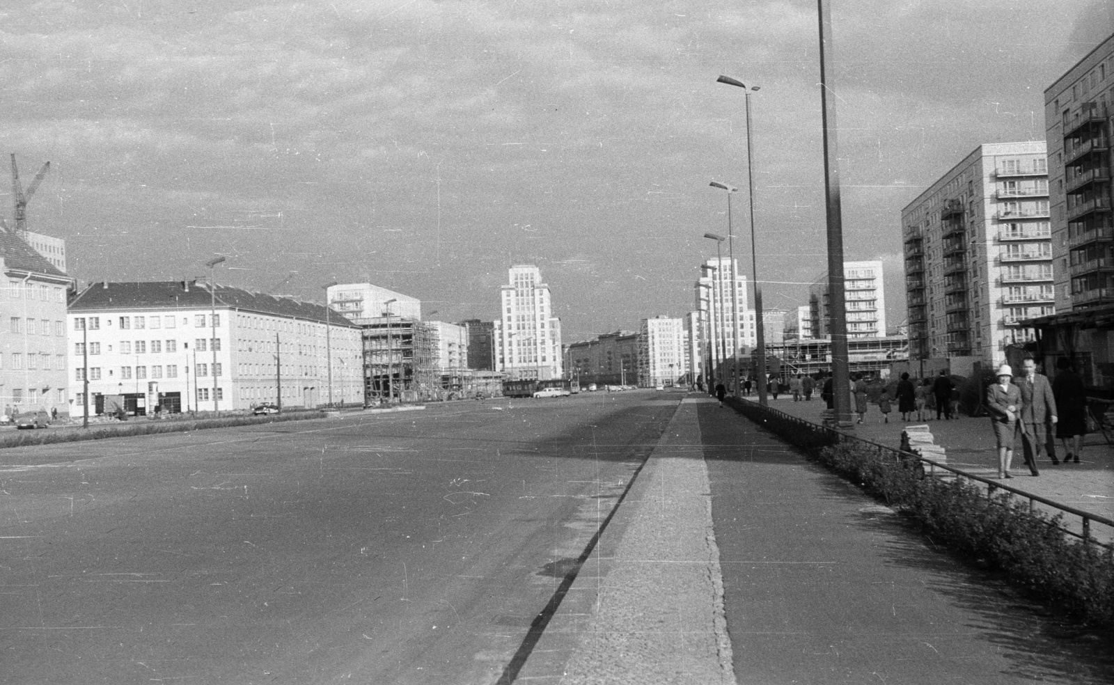 Germany, Berlin, Kelet-Berlin, Karl-Marx-Allee a Strausberger Platz felé nézve., 1962, Nagy Gyula, GDR, East-Berlin, Fortepan #50919