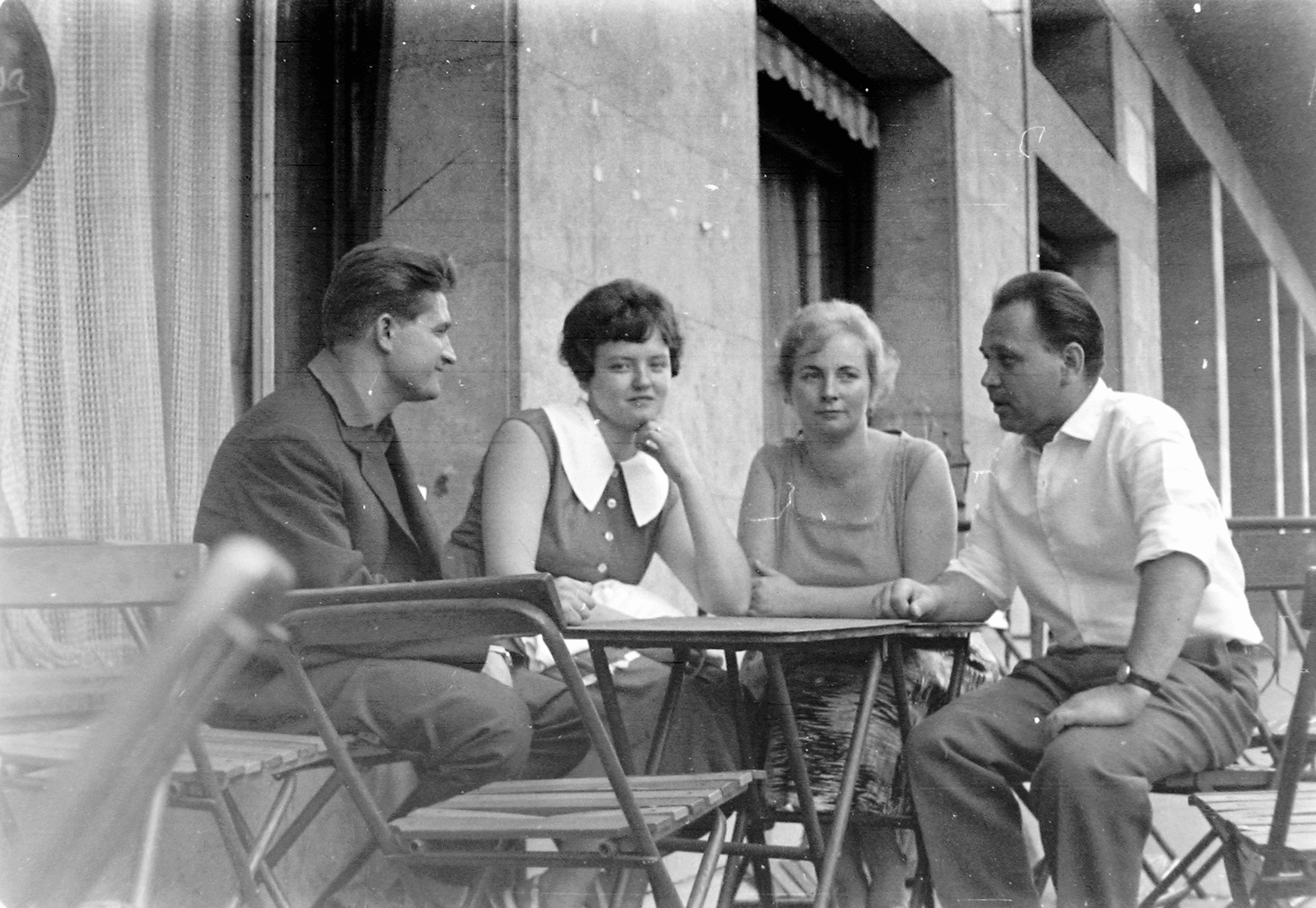 1959, Fortepan, hospitality, tableau, women, men, garden furniture, Fortepan #5112