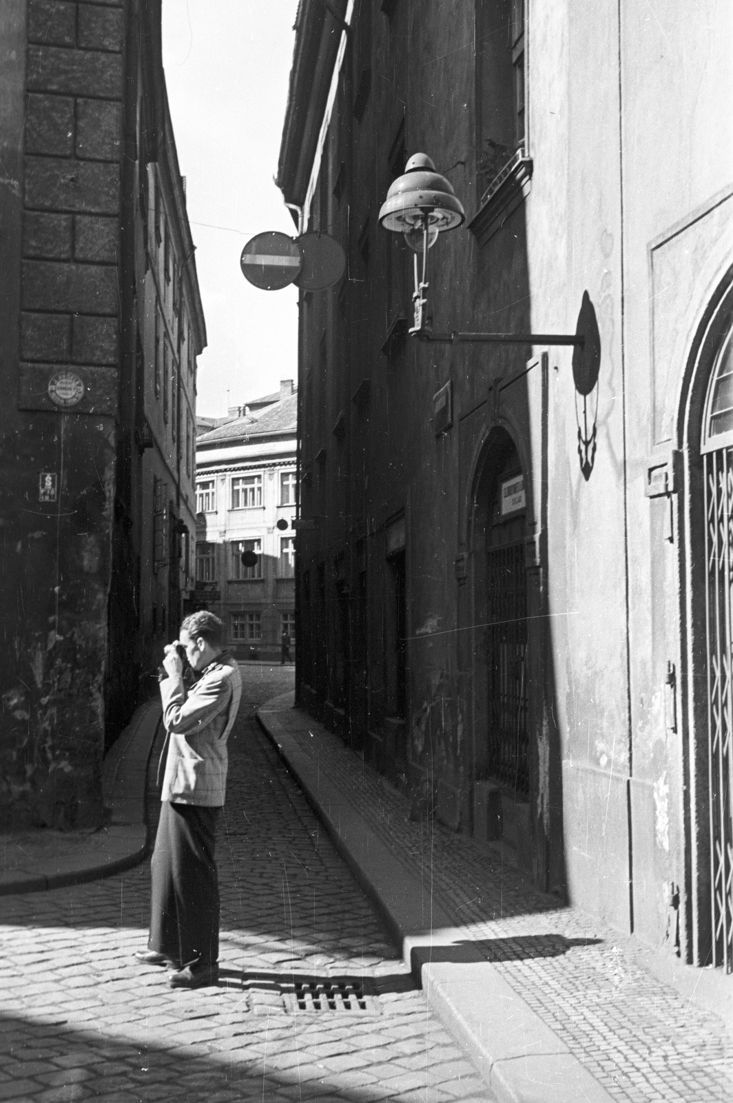 Czech Republik, Prague, Jalovcová ulice a Jilská ulice-ből nézve., 1960, Nagy Gyula, Czechoslovakia, street view, cobblestones, Fortepan #51191