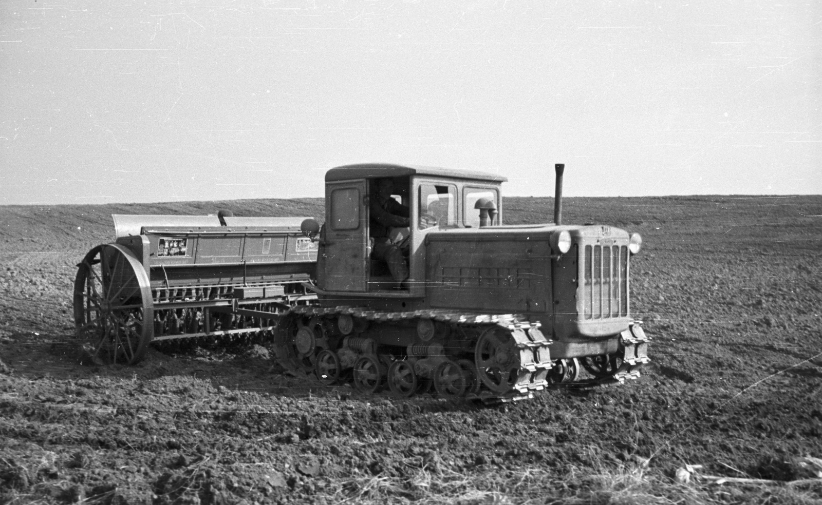 1959, Nagy Gyula, tractor, agriculture, seeder, Fortepan #51255